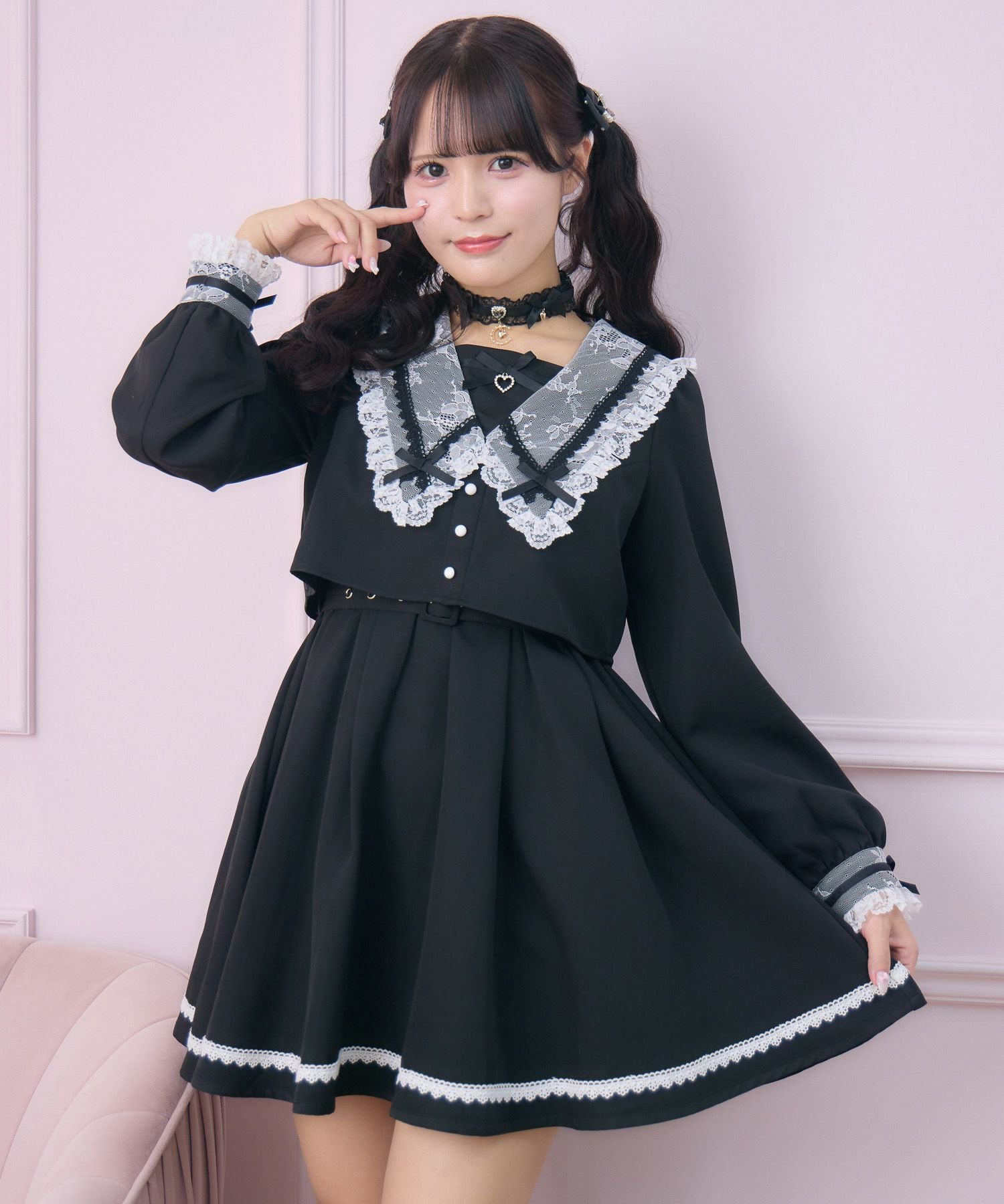 レイヤード配色セーラーワンピース | Rlab store