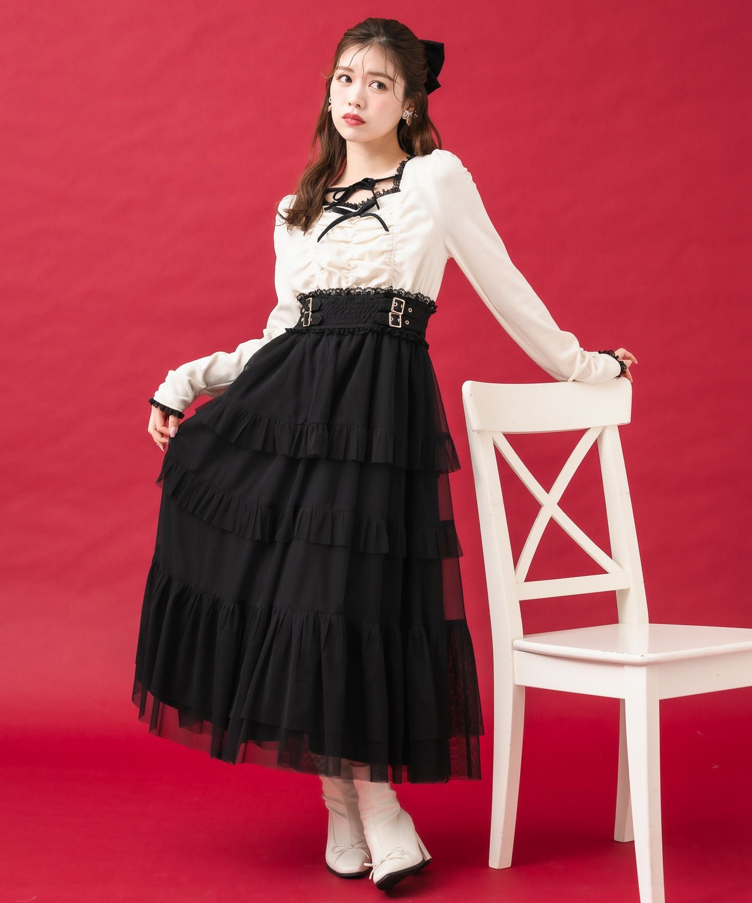 HARE ハレꕤチュール ティアード ドッキングロングワンピース ベルト付 000000003801-02.jpg?size=l&w=