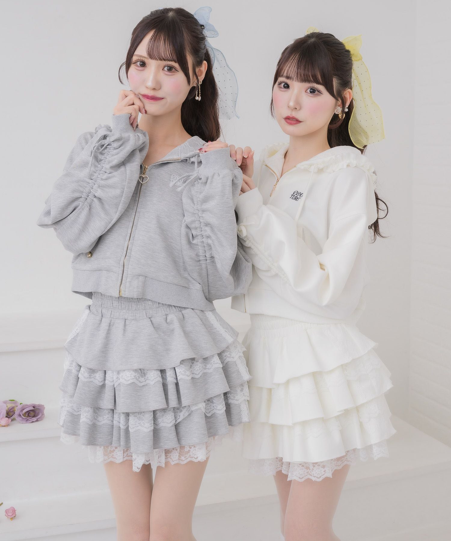 M'S GRACY フリルパーカー38 アイボリー　ハートブローチ付き M'S GRACY フリルパーカー38 アイボリー - メルカリ