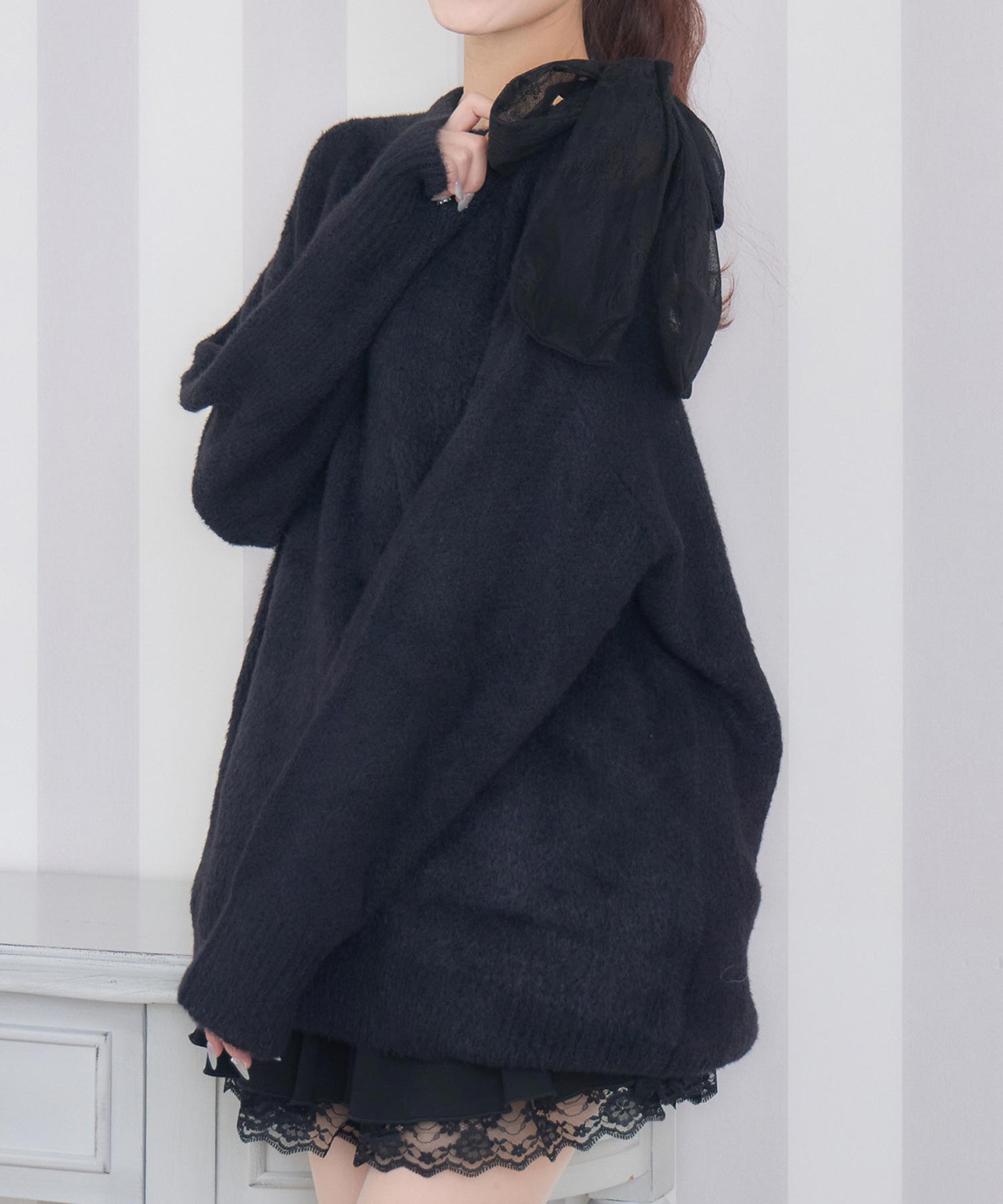 肩リボンニットミニワンピース | Rlab store