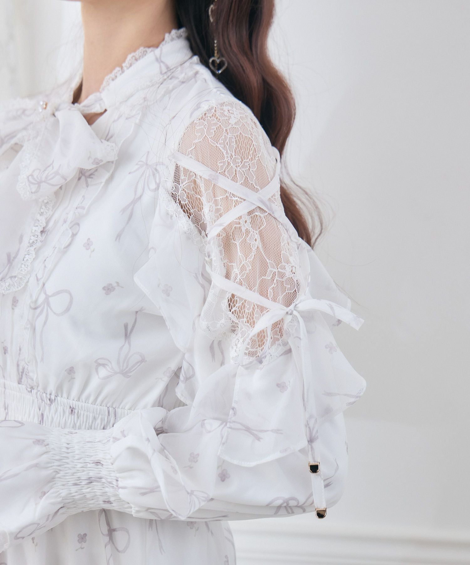 リボン柄シアーロングワンピース | Rlab store