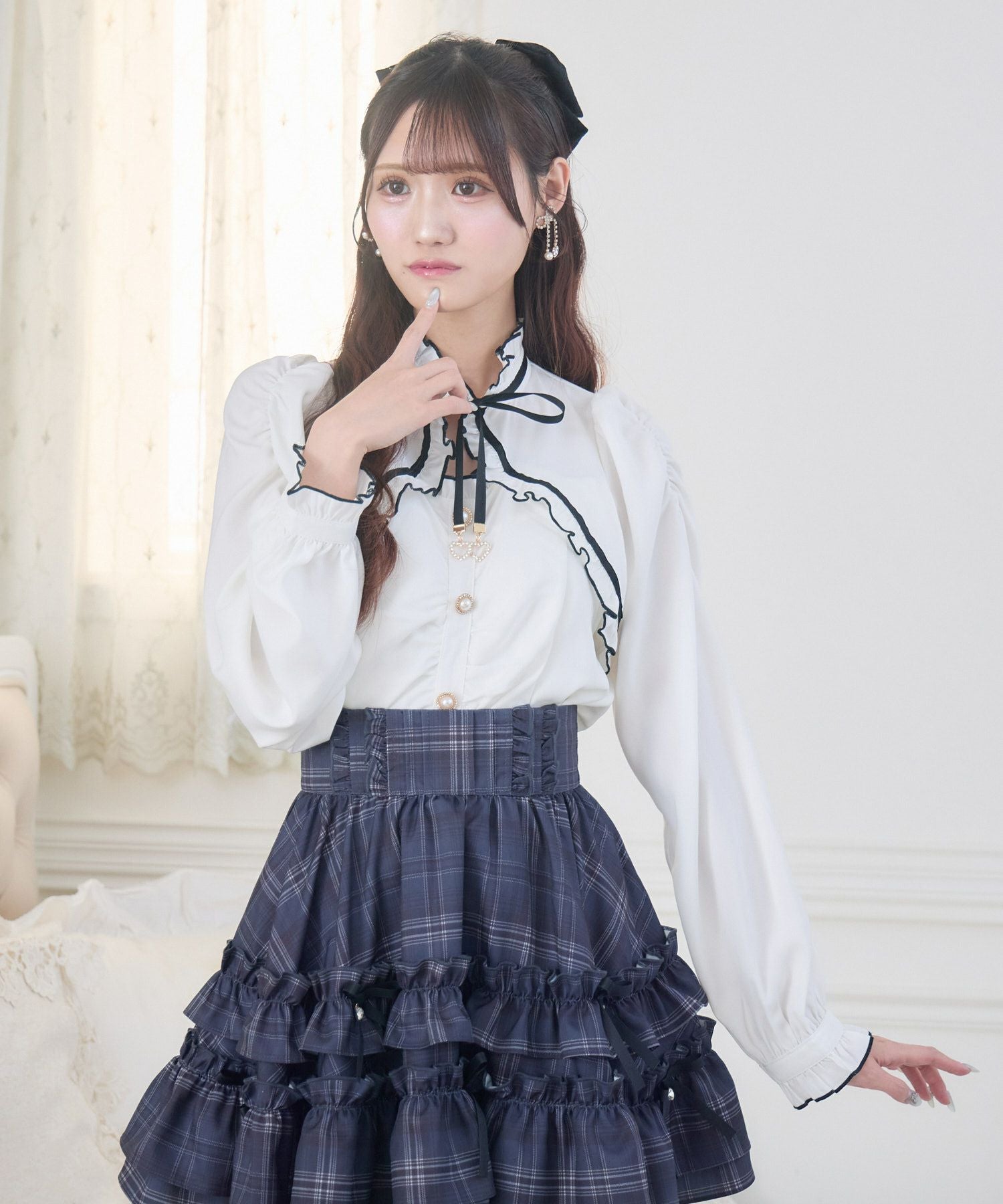 美品♡︎FRAMeWORK ローンリボンギャザーブラウス FRAMeWORK ローンリボンギャザーブラウス 【公式通販】