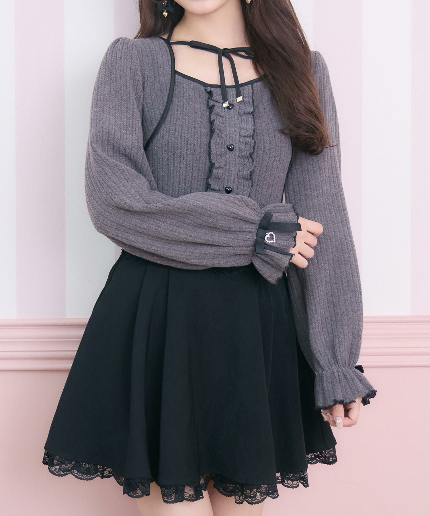 AméliaMoi リボンアンサンブル 配色リボンカットアンサンブル | Rlab store