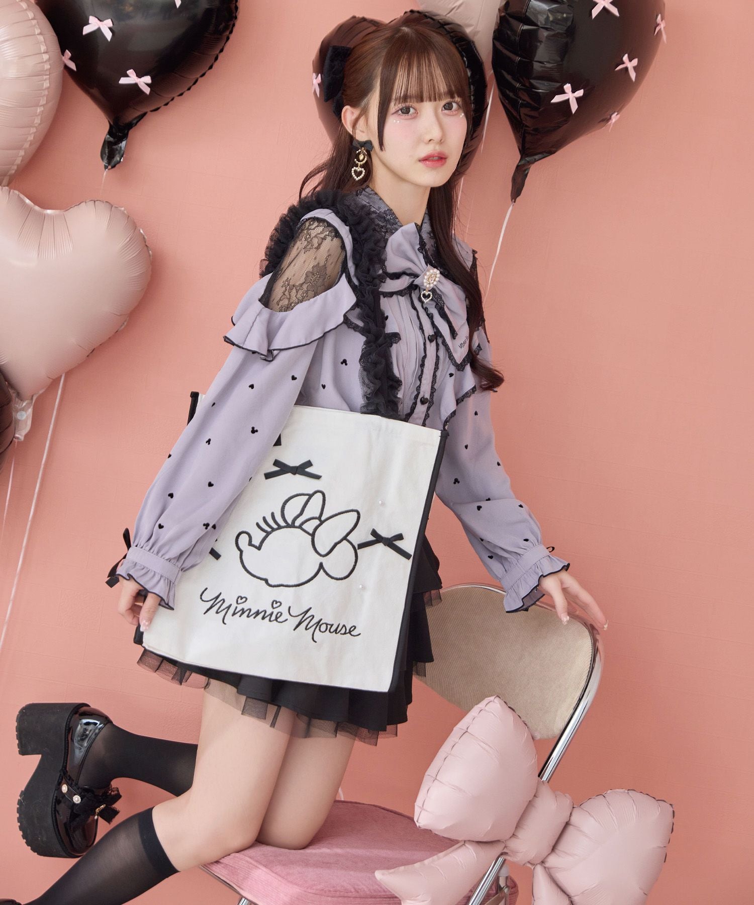 ミニーマウスデザイン刺繍トートバッグ | Rlab store