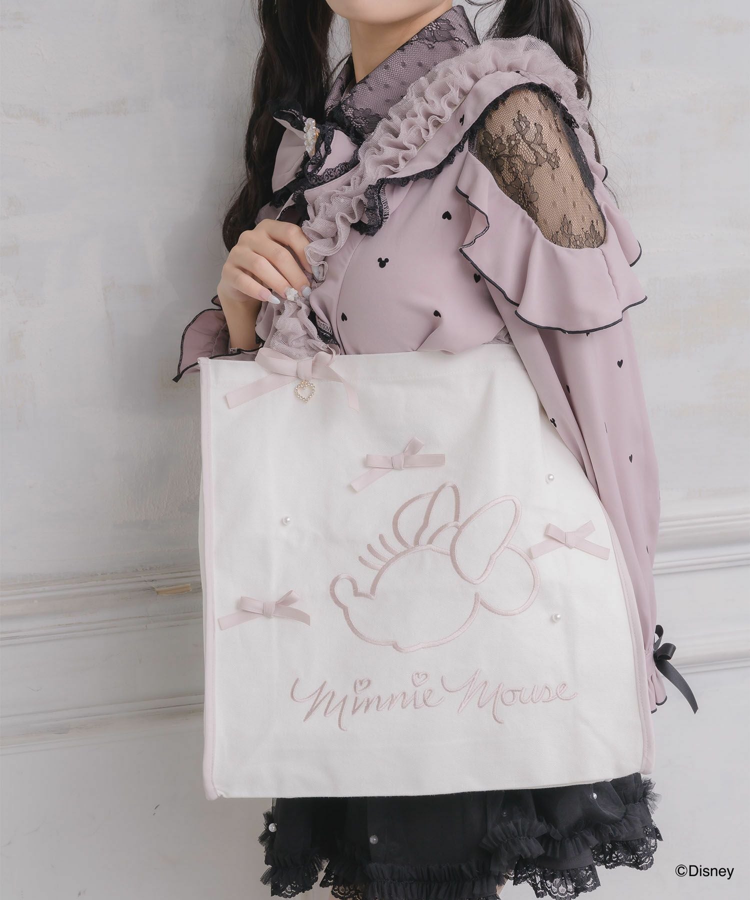 ミニーマウスデザイン刺繍トートバッグ | Rlab store