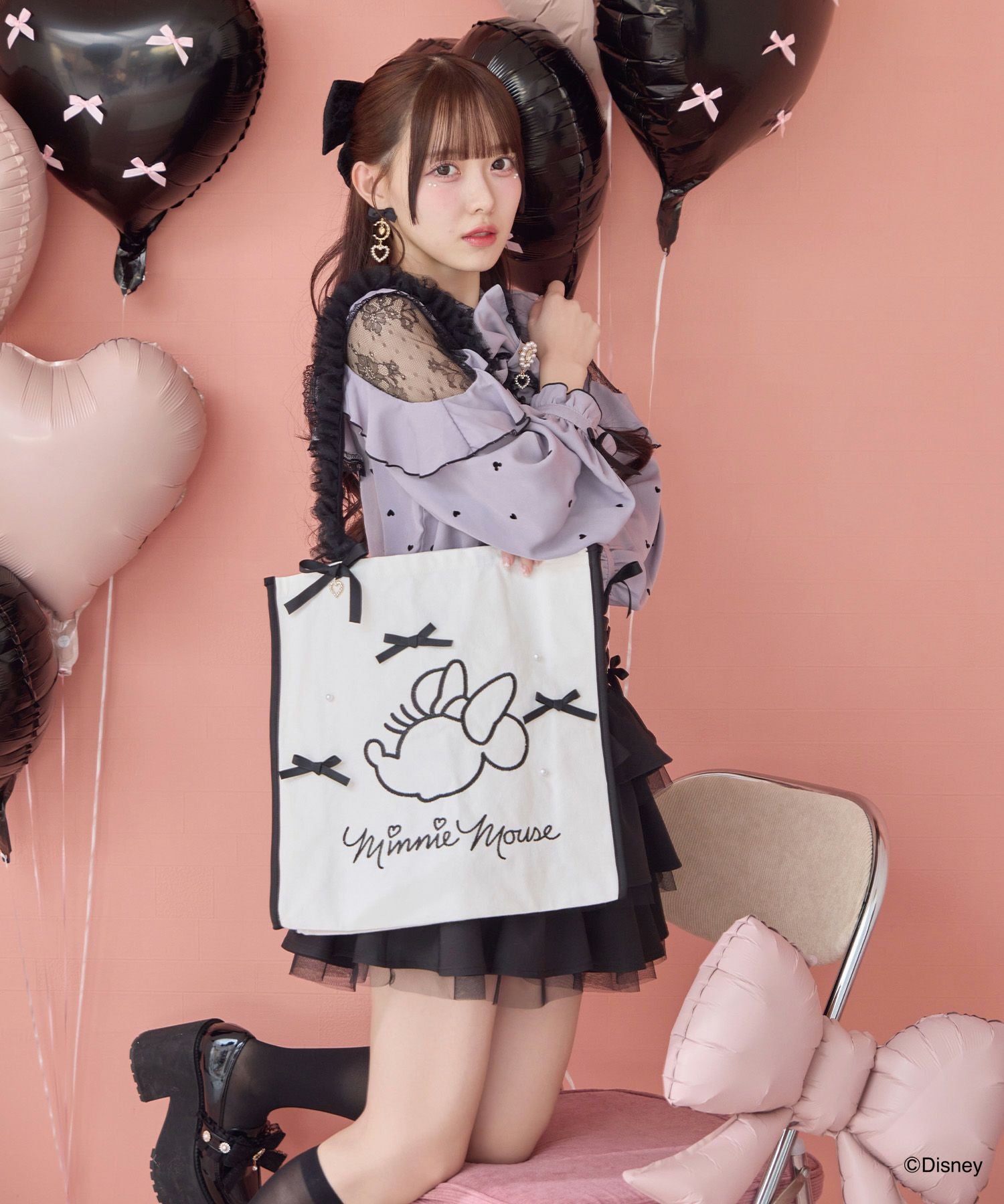 ミニーマウスデザイン刺繍トートバッグ | Rlab store