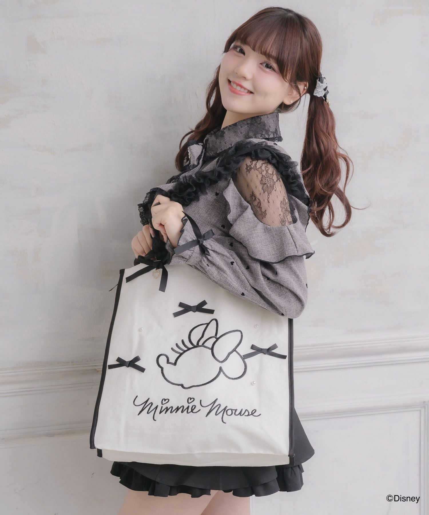 ミニーマウスデザイン刺繍トートバッグ | Rlab store