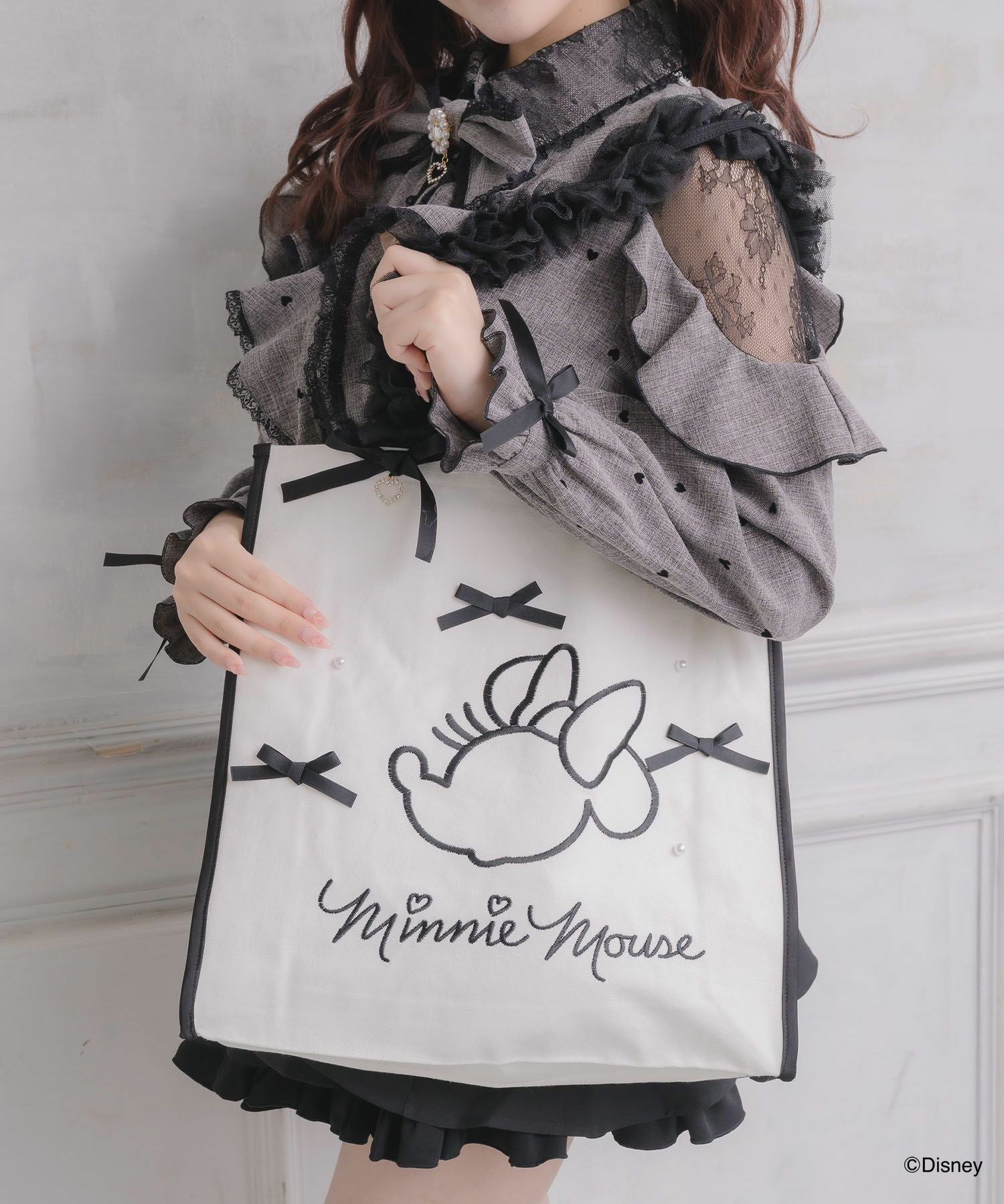 ミニーマウスデザイン刺繍トートバッグ | Rlab store
