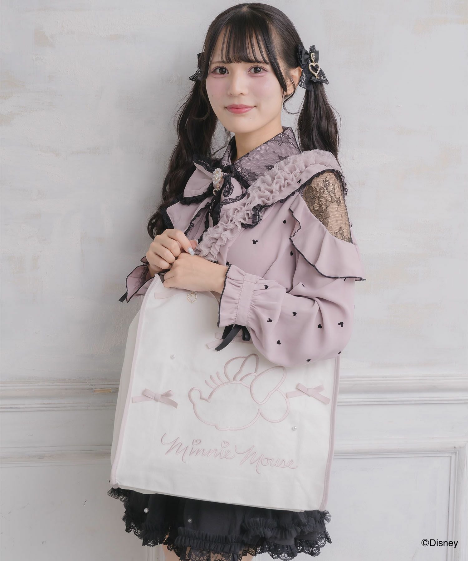 ミニーマウスデザイン刺繍トートバッグ | Rlab store