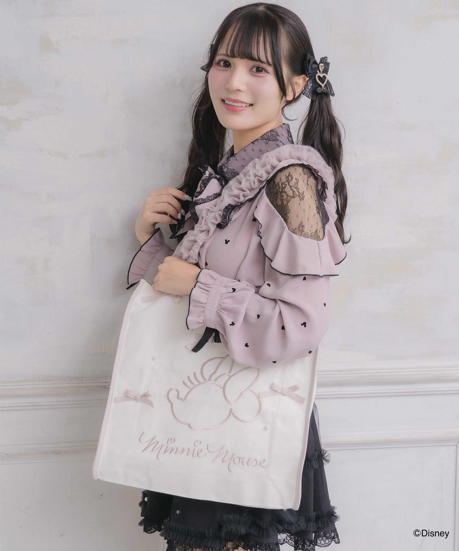 ミニーマウスデザイン刺繍トートバッグ | Rlab store
