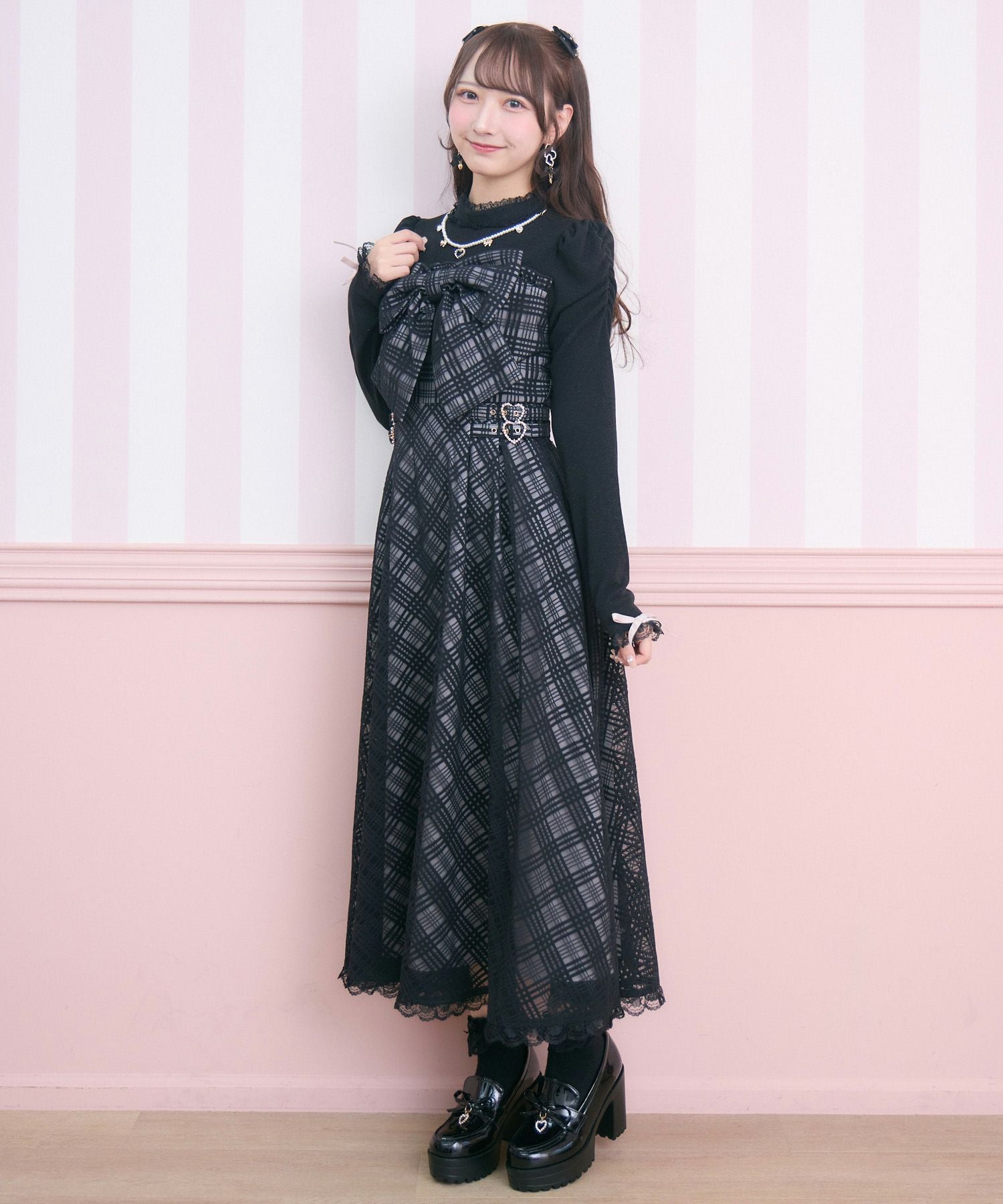 ビッグリボン長袖ロングワンピース | Rlab store
