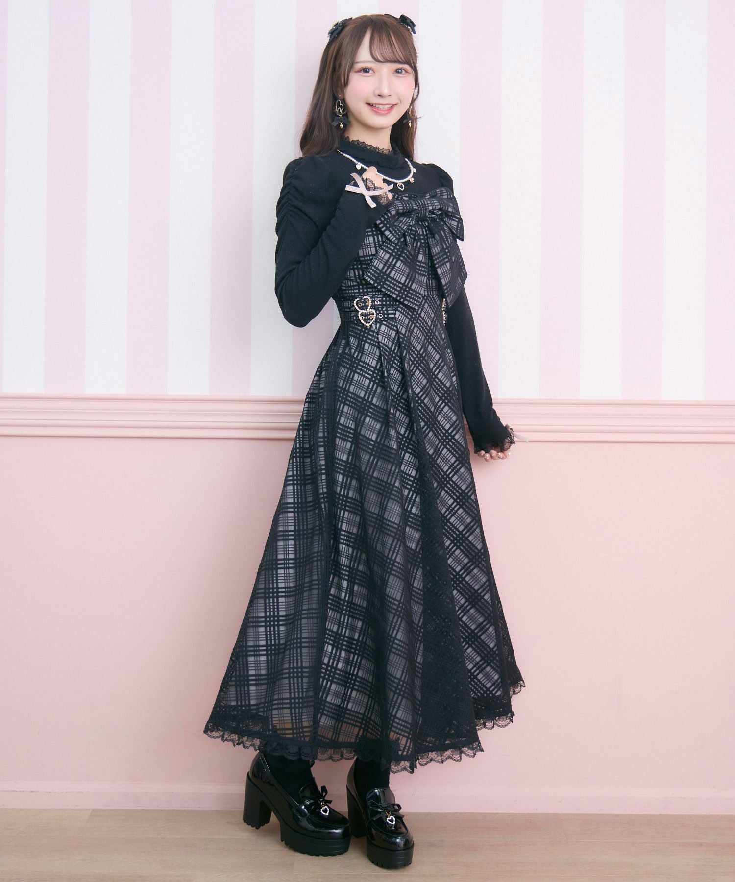ビッグリボン長袖ロングワンピース | Rlab store