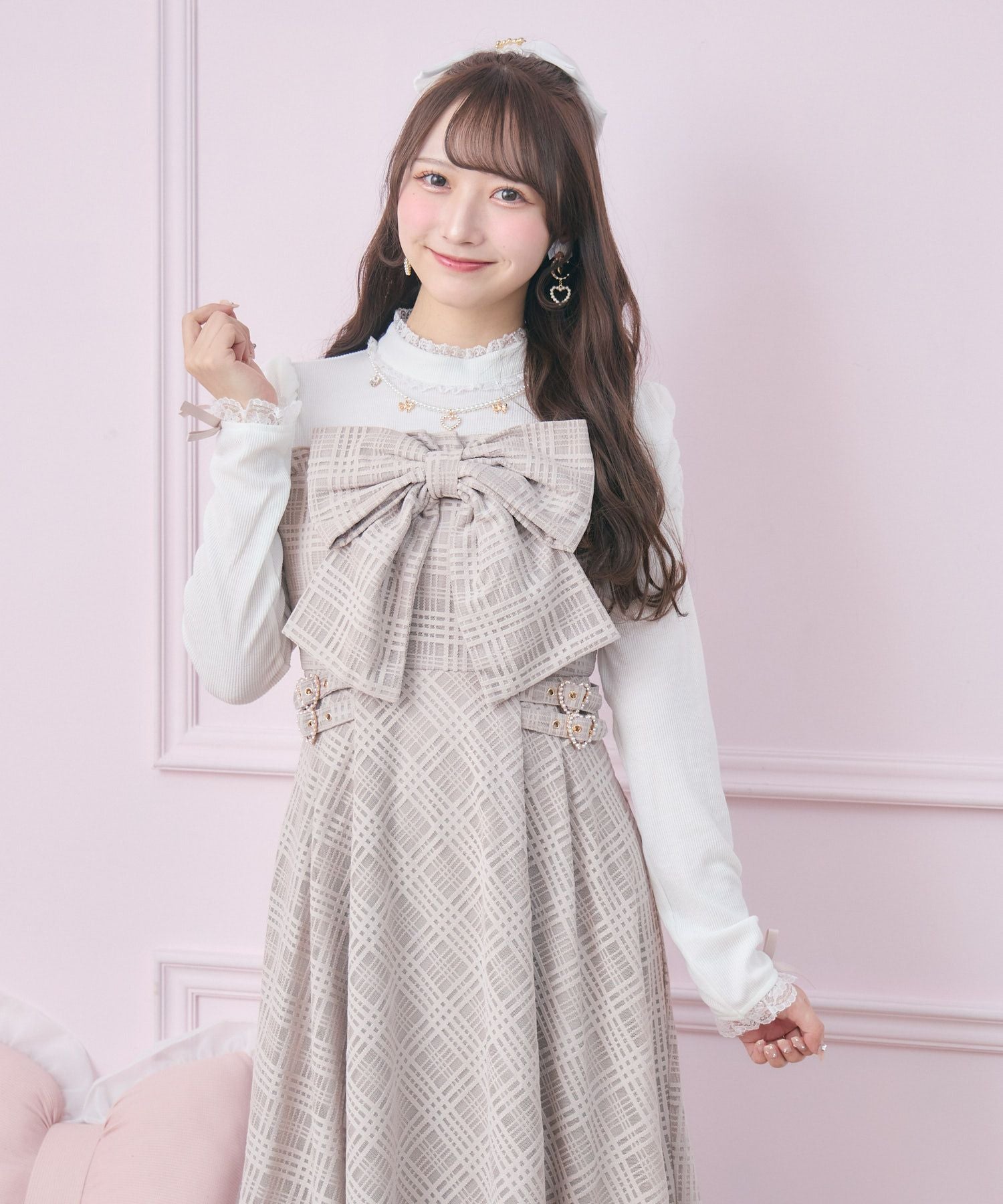 ビッグリボン長袖ロングワンピース | Rlab store