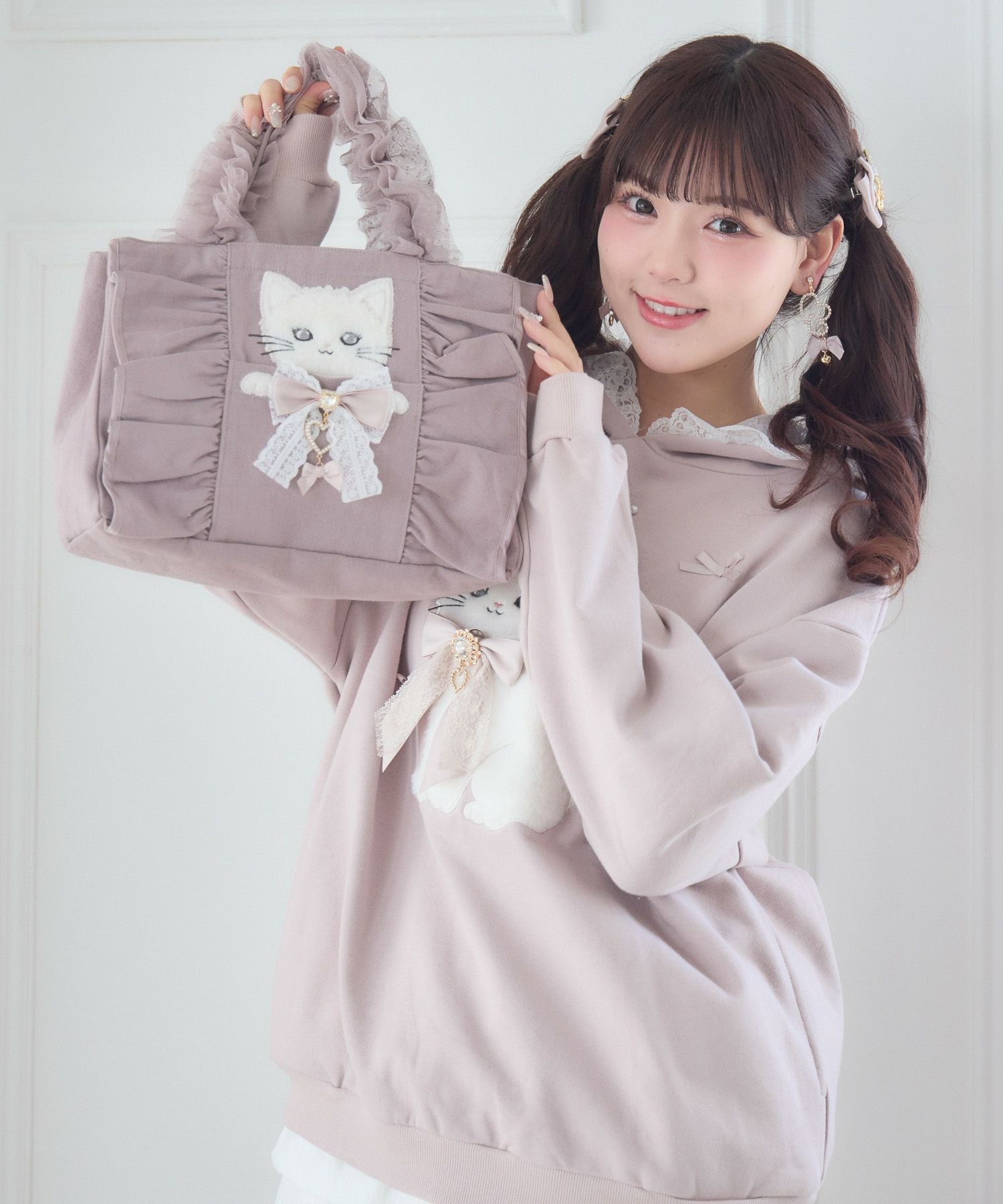 litt.rett♡レース被布 RibbonCat ミニトートバッグ | Rlab store