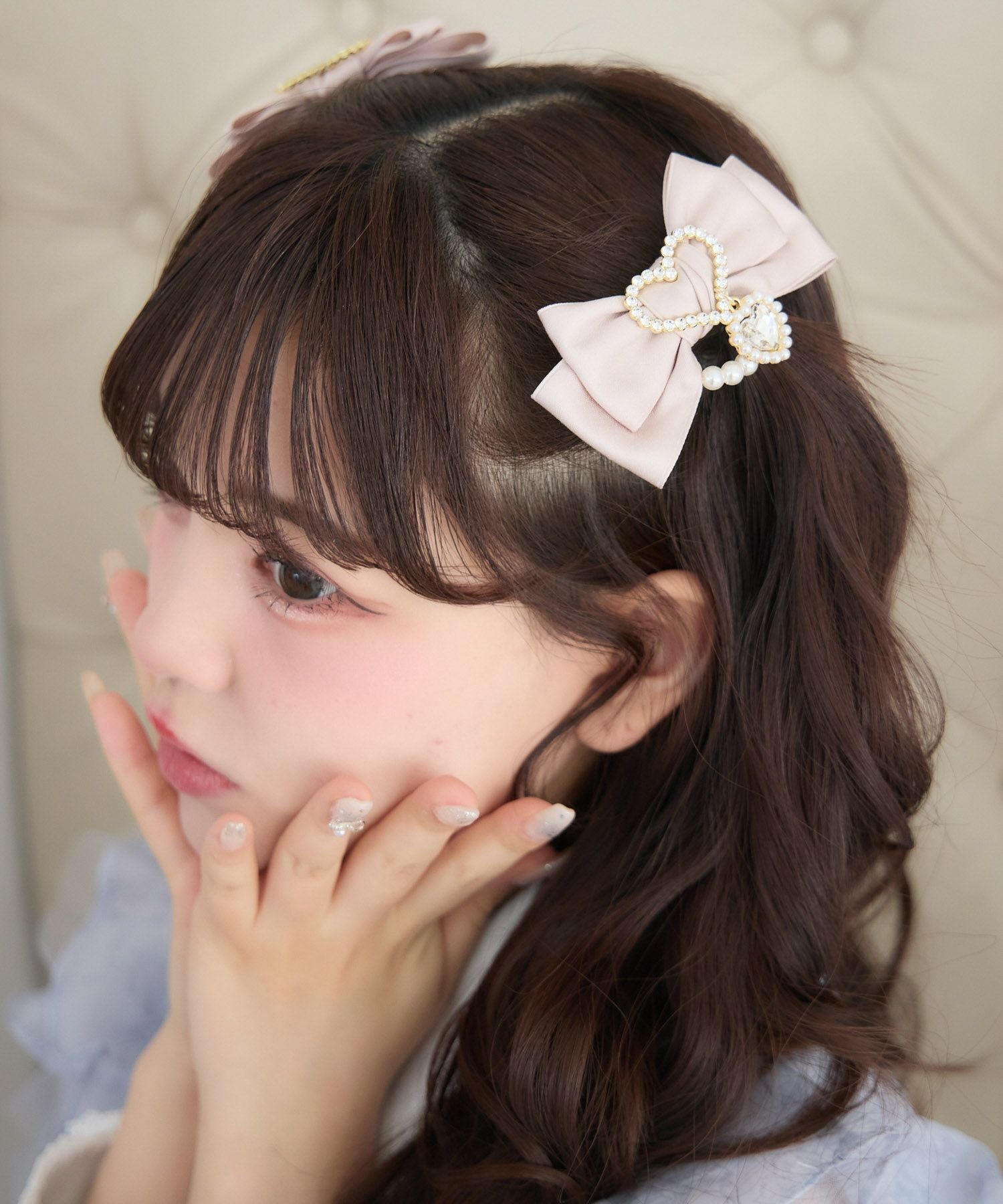 ハートビジュパール付きリボンクリップセット | Rlab store