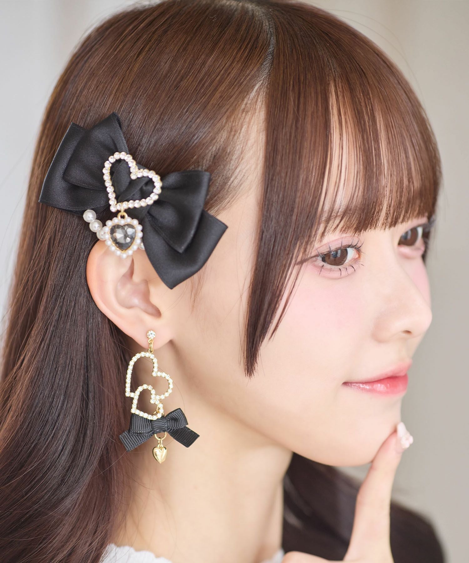 ハートビジュパール付きリボンクリップセット | Rlab store