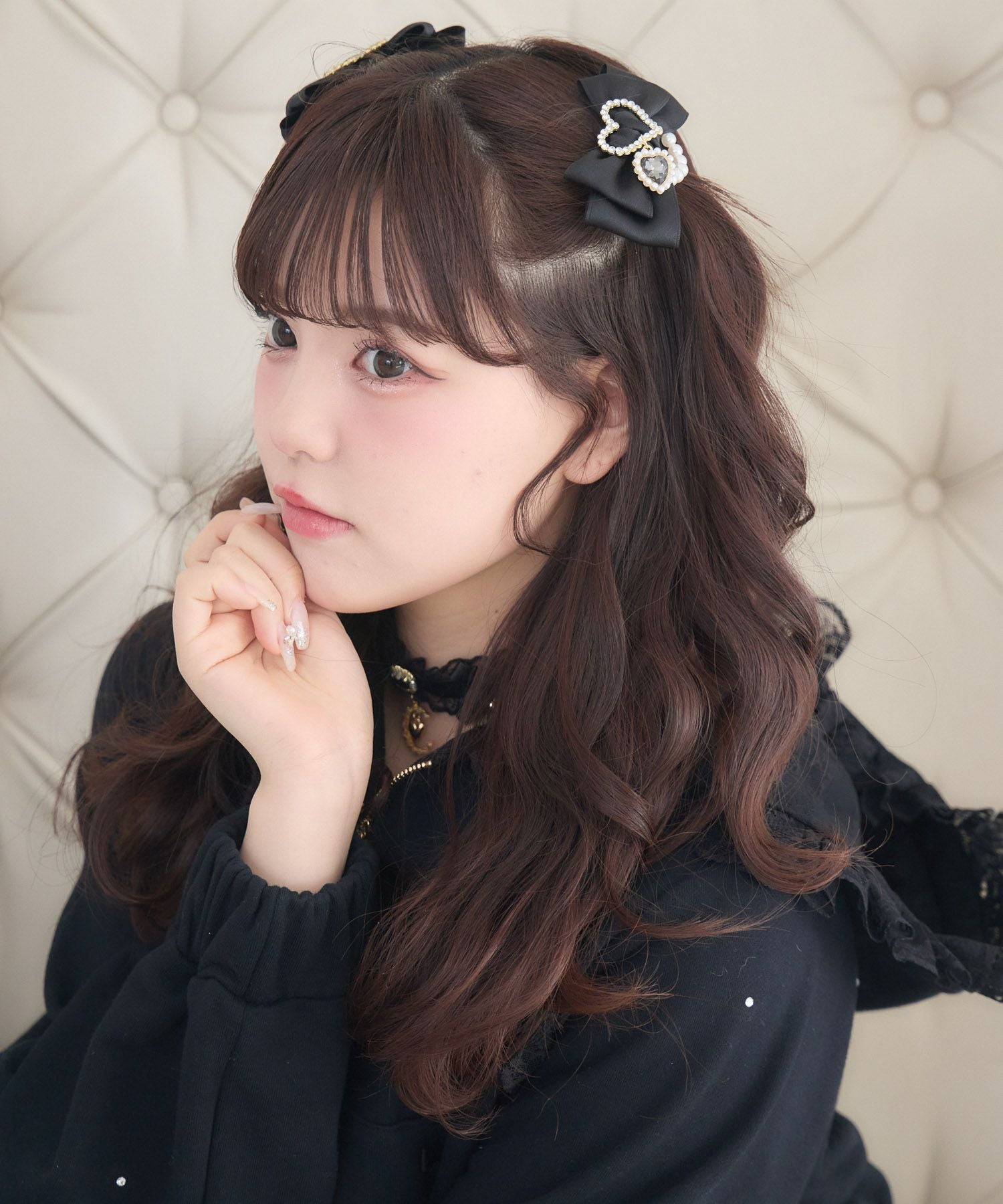 ハートビジュパール付きリボンクリップセット | Rlab store