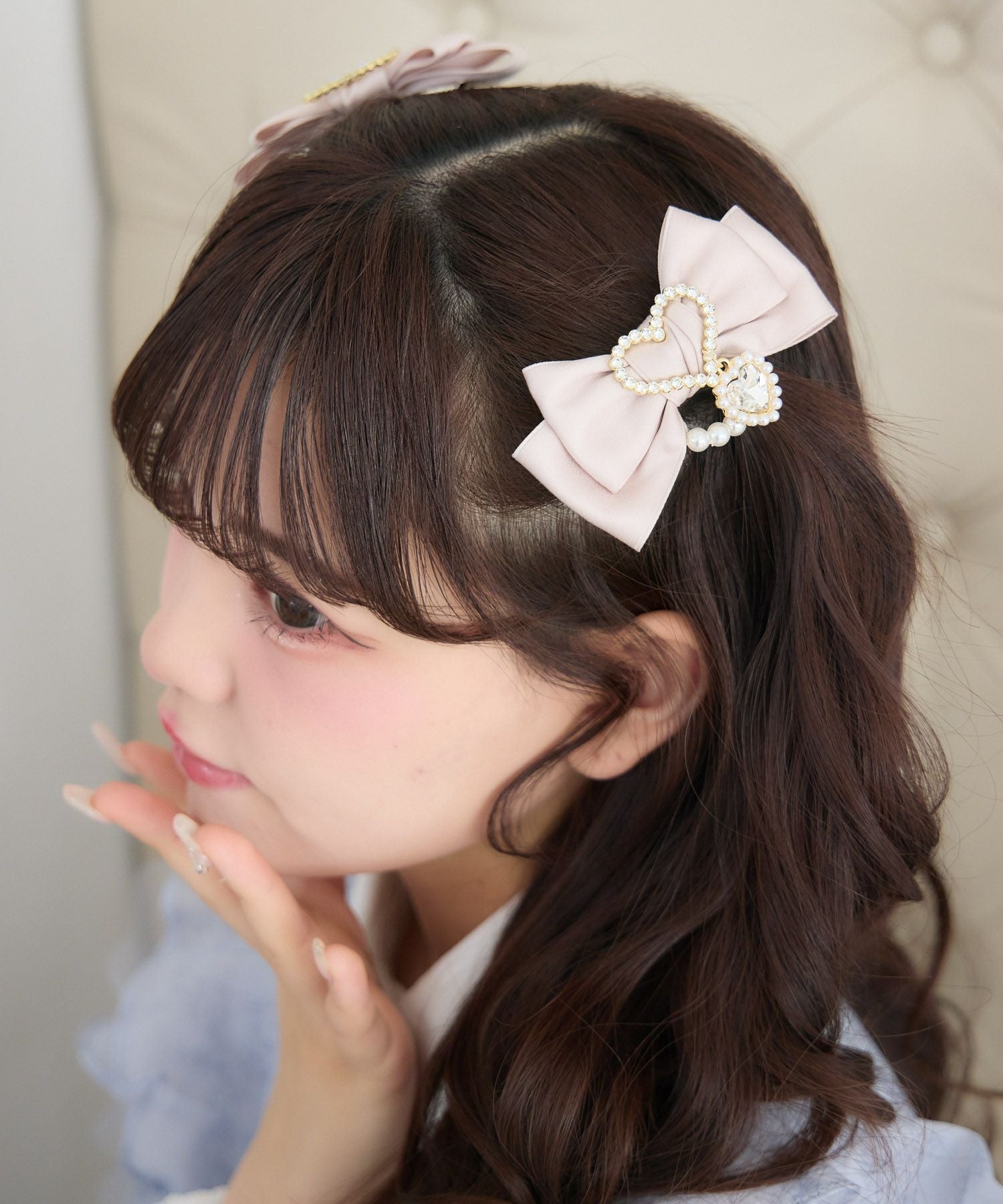 ハートビジュパール付きリボンクリップセット | Rlab store