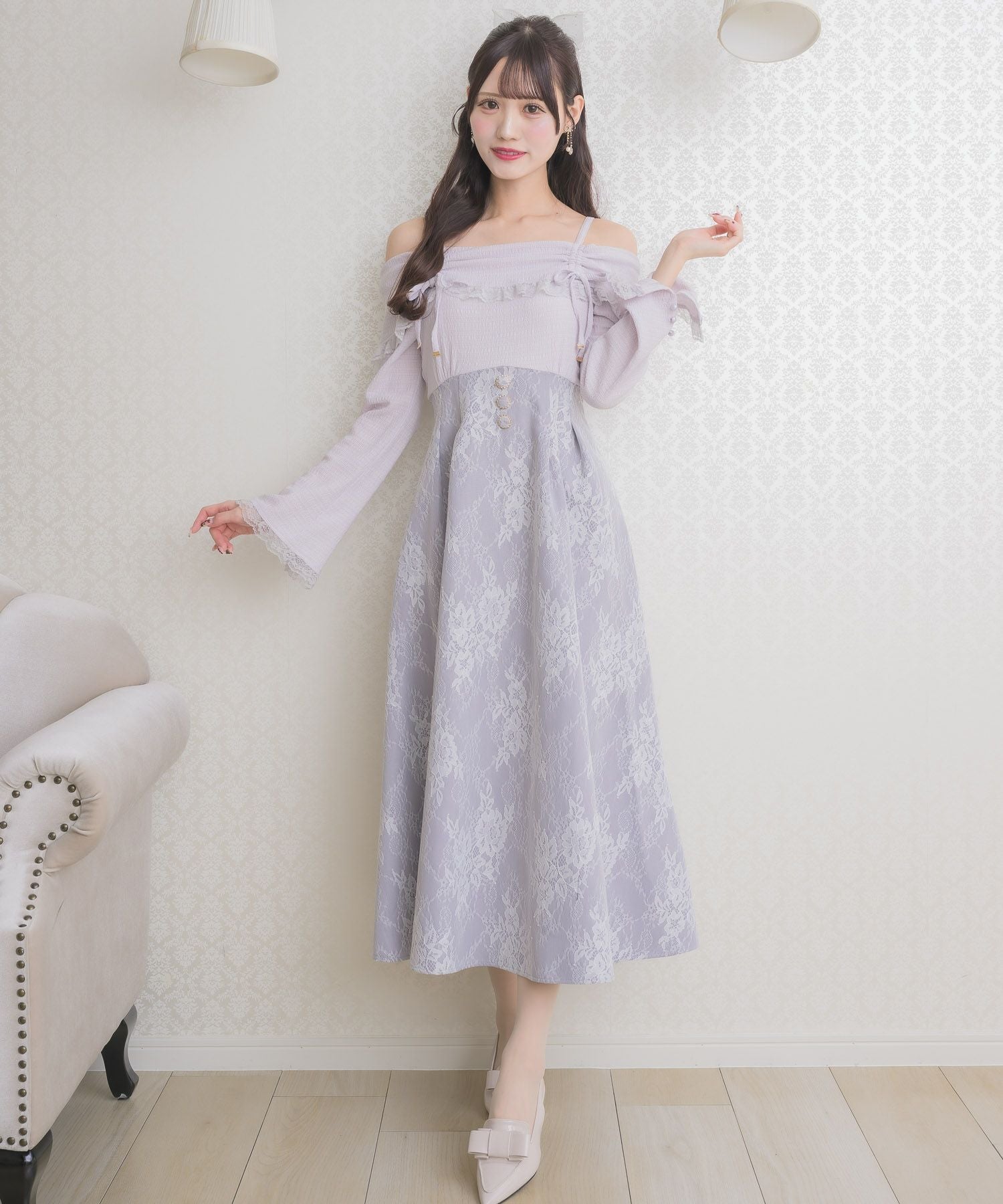 オフショルドッキングワンピース | Rlab store