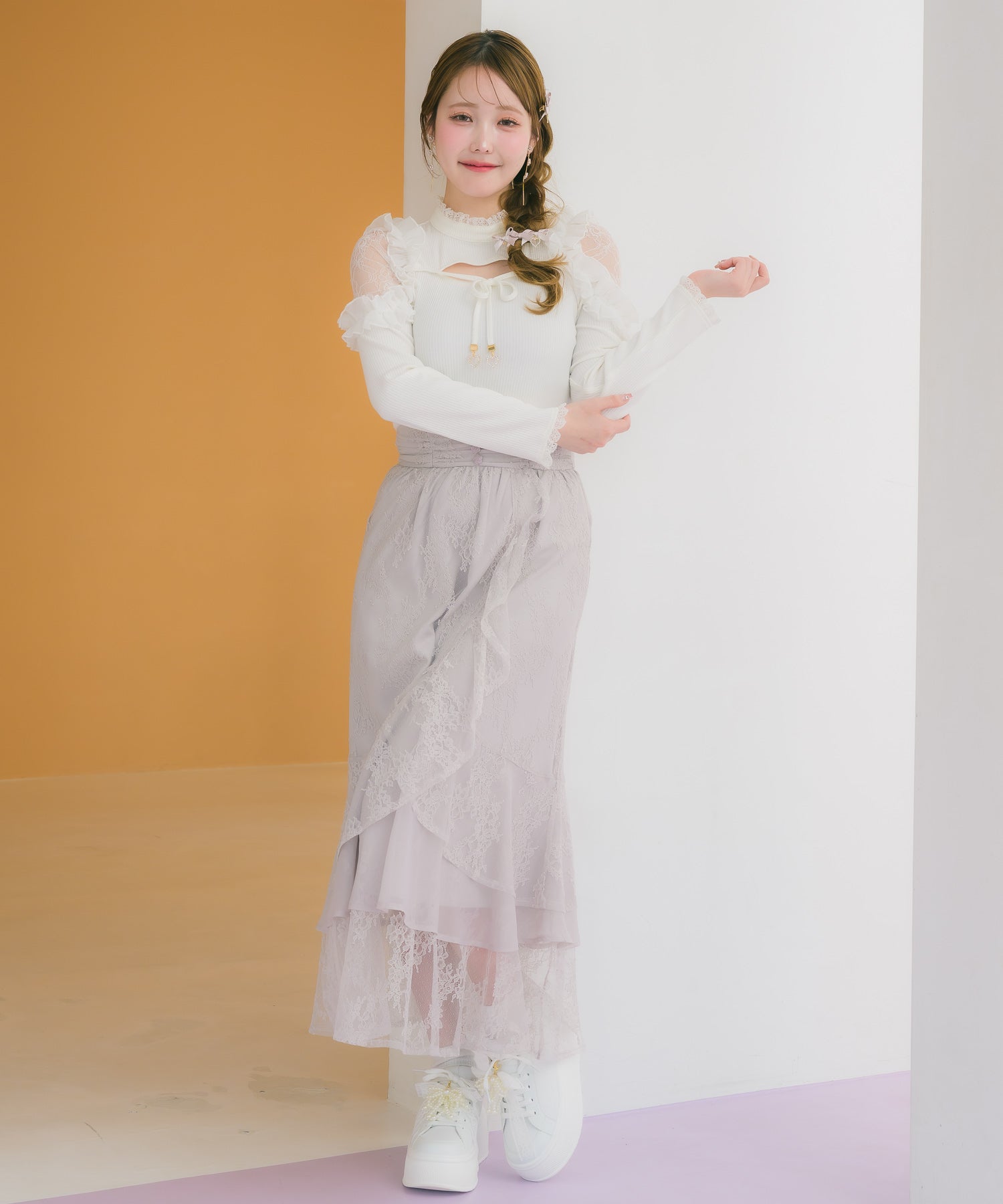 レースティアードロングスカート | Rlab store