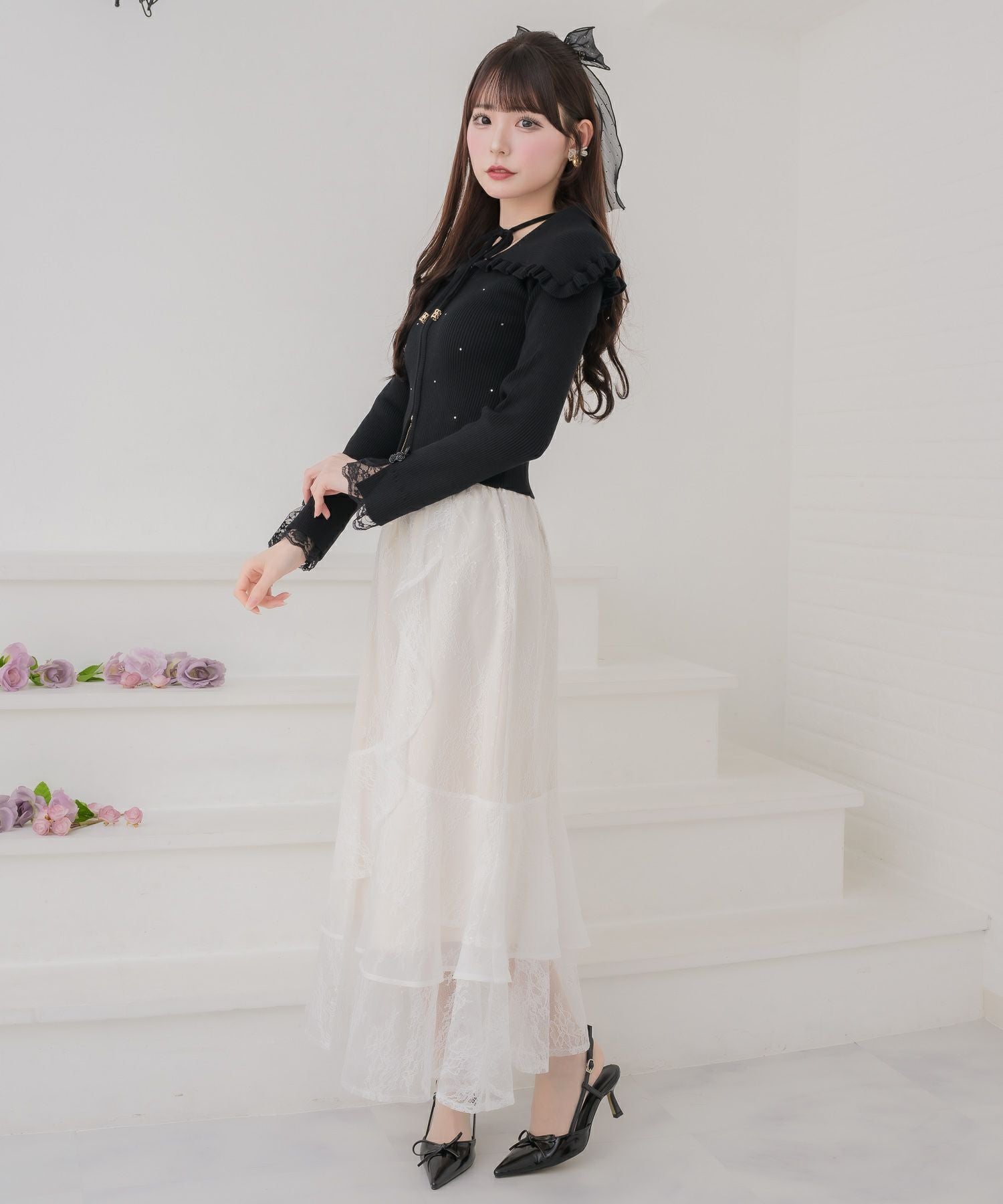レースティアードロングスカート | Rlab store