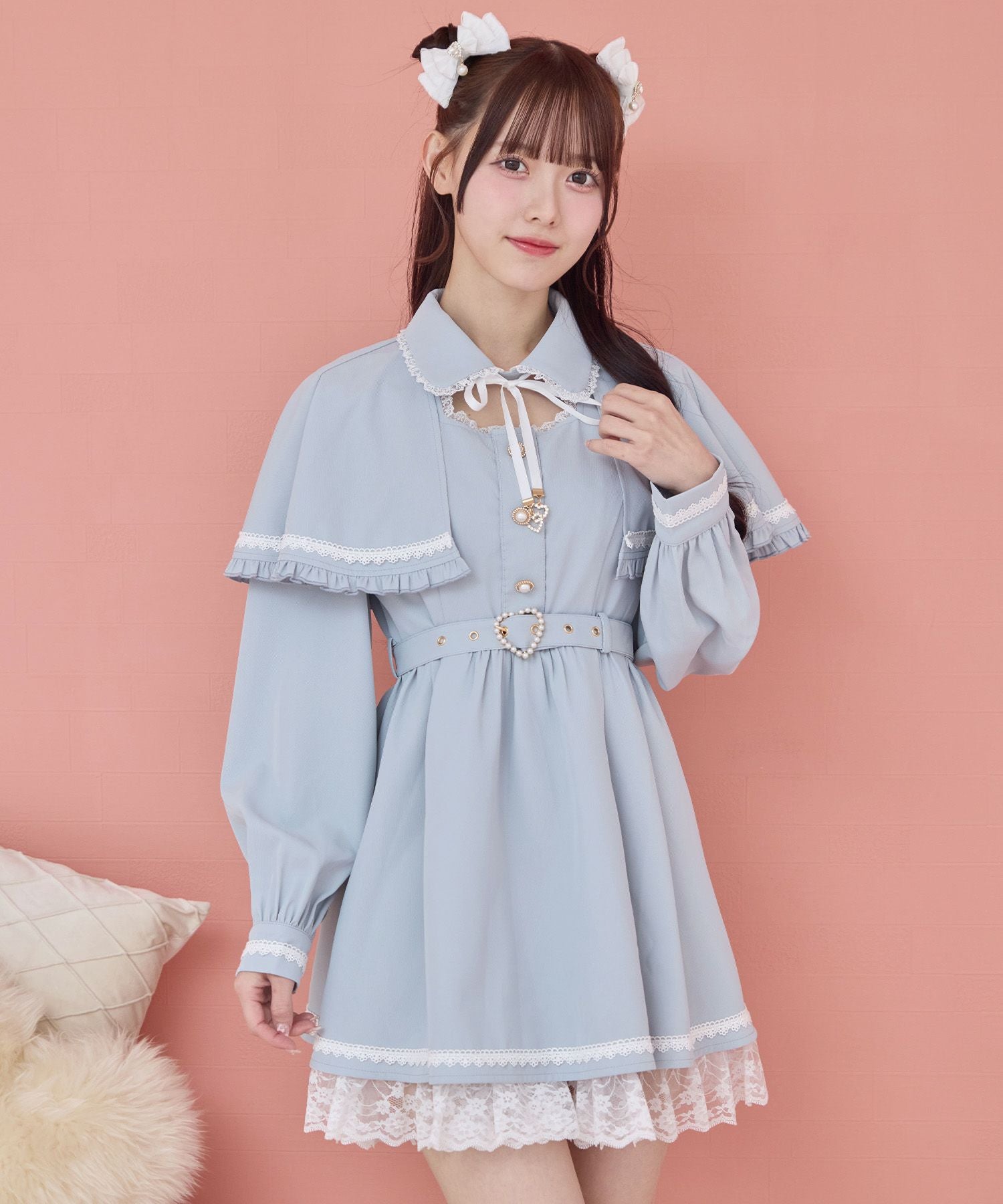 裾レースケープワンピース | Rlab store