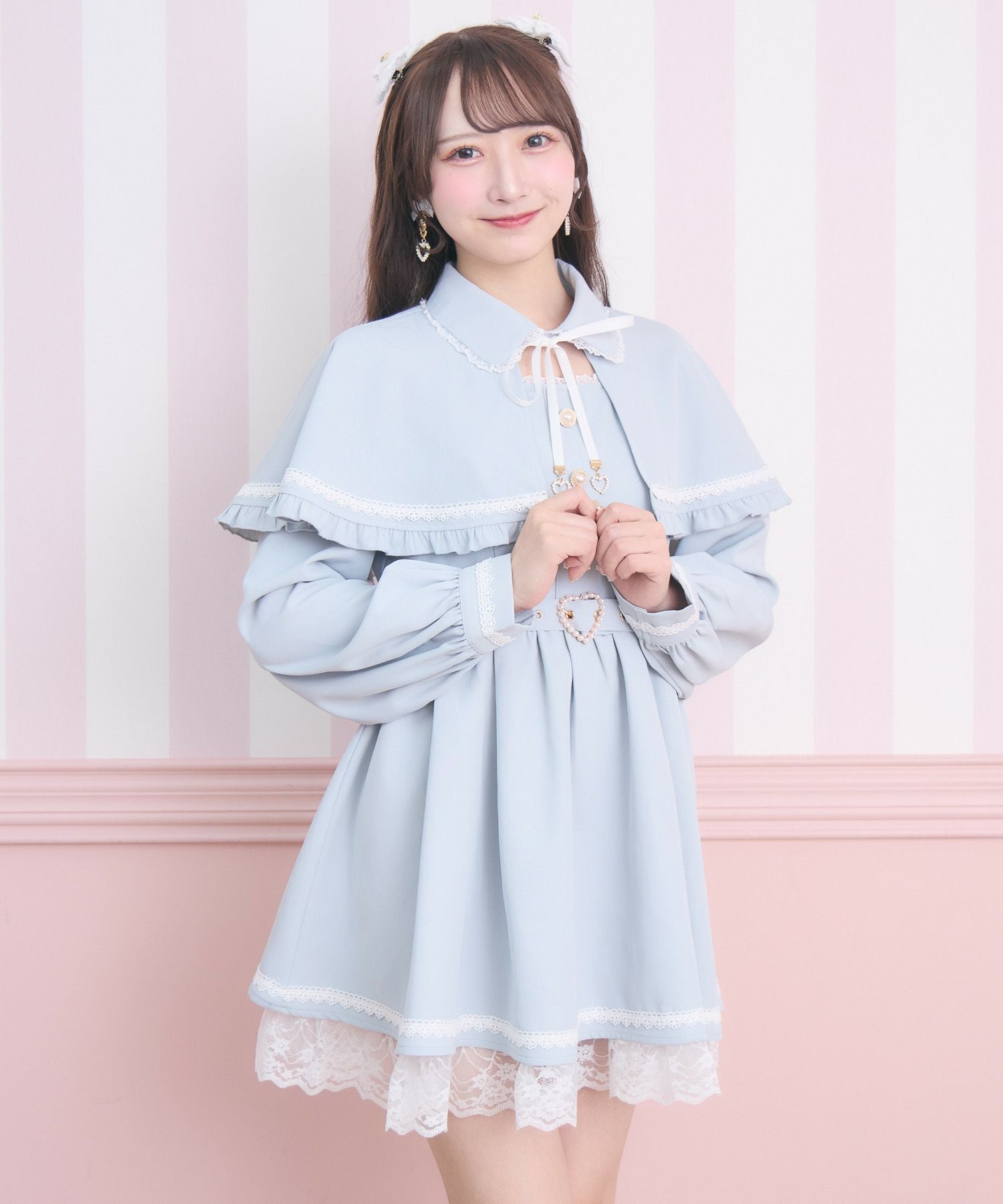 裾レースケープワンピース | Rlab store