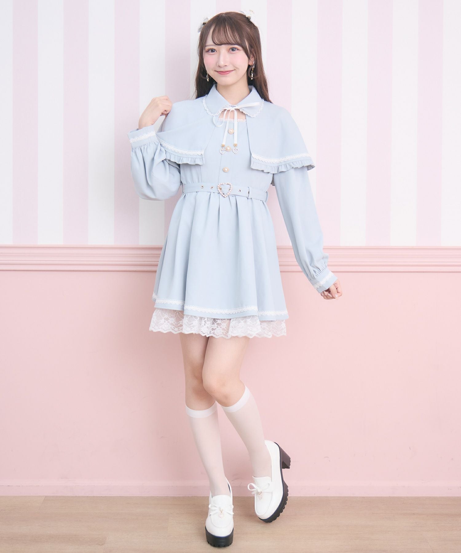 裾レースケープワンピース | Rlab store
