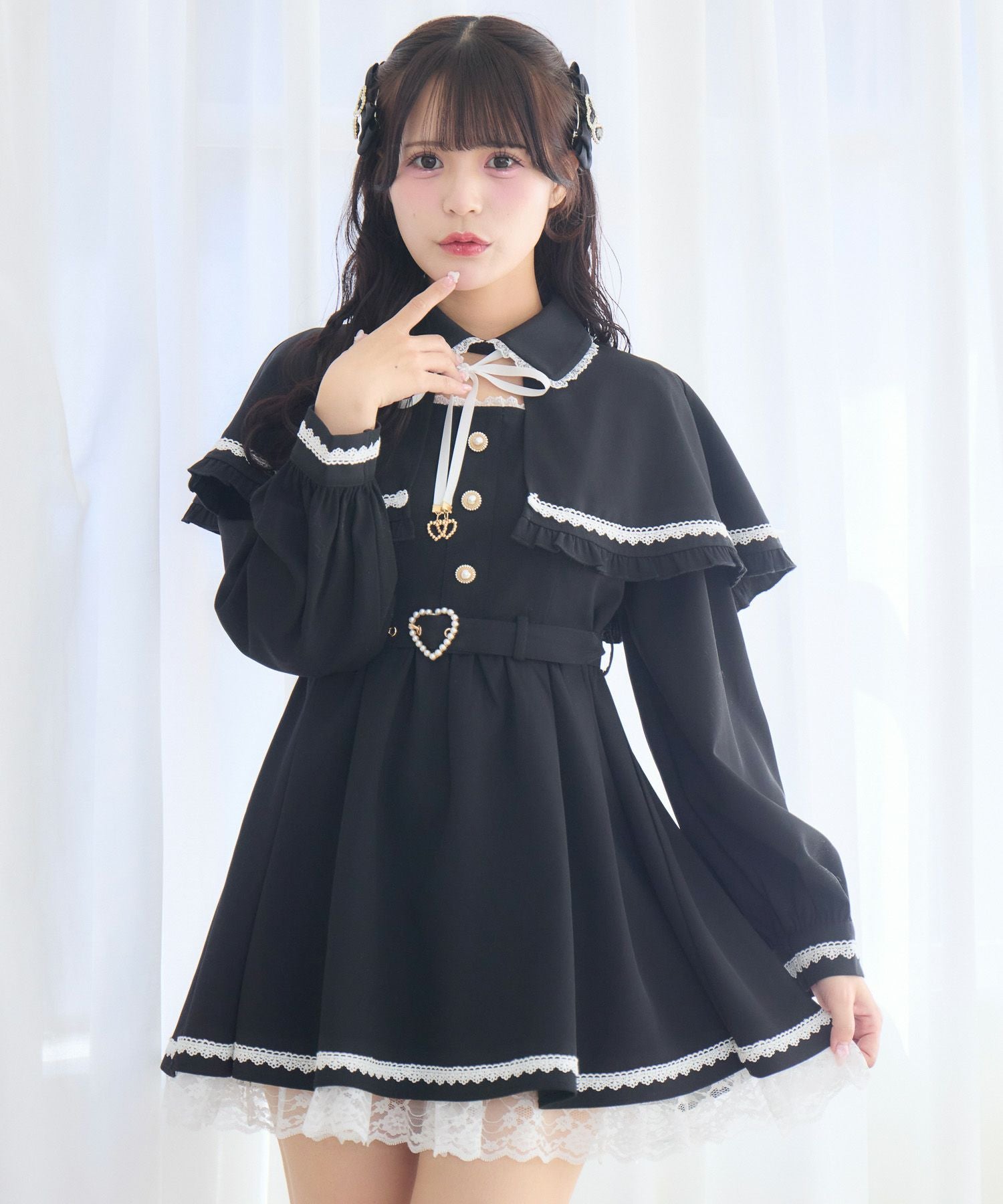 裾レースケープワンピース | Rlab store