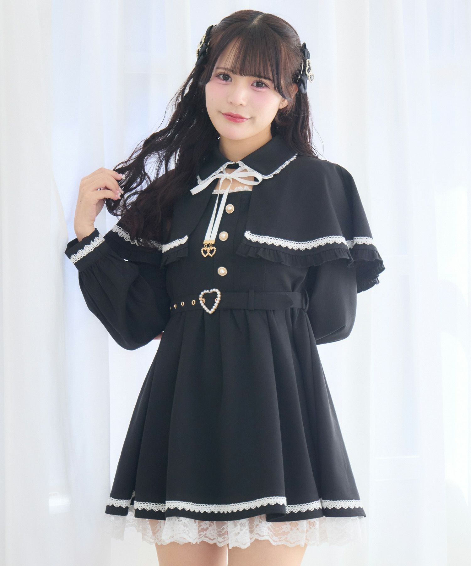 裾レースケープワンピース | Rlab store