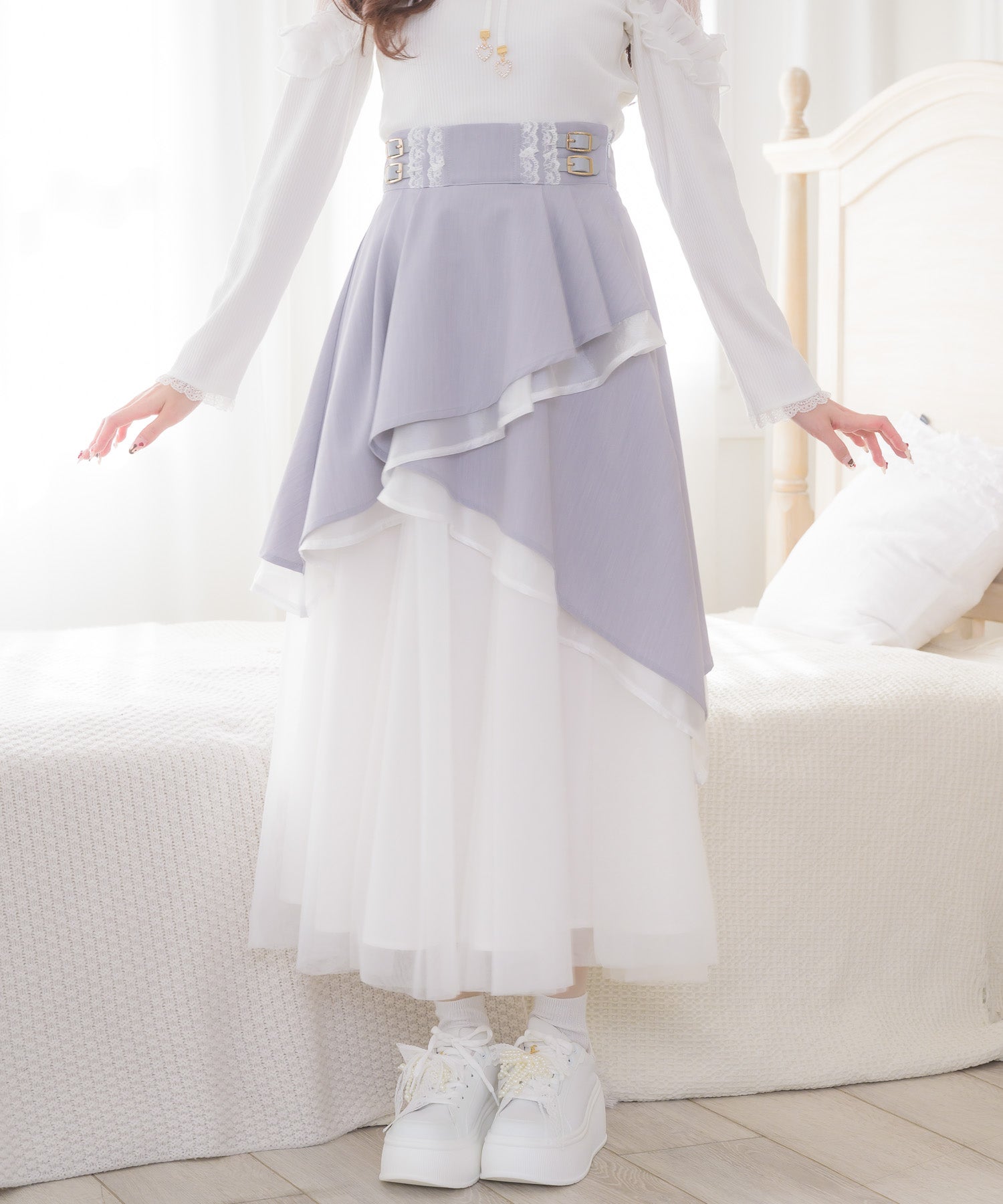 異素材アシメフレアスカート | Rlab store