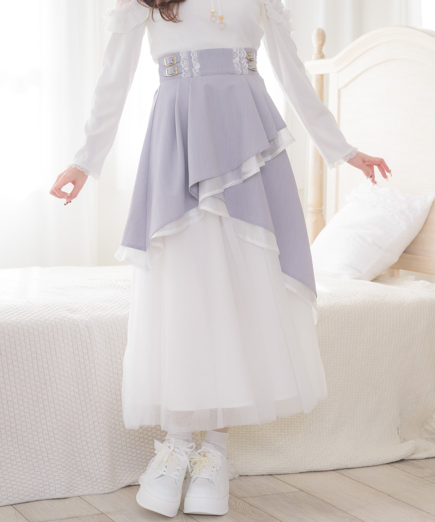 スカートしろ♡様 異素材アシメフレアスカート | Rlab store