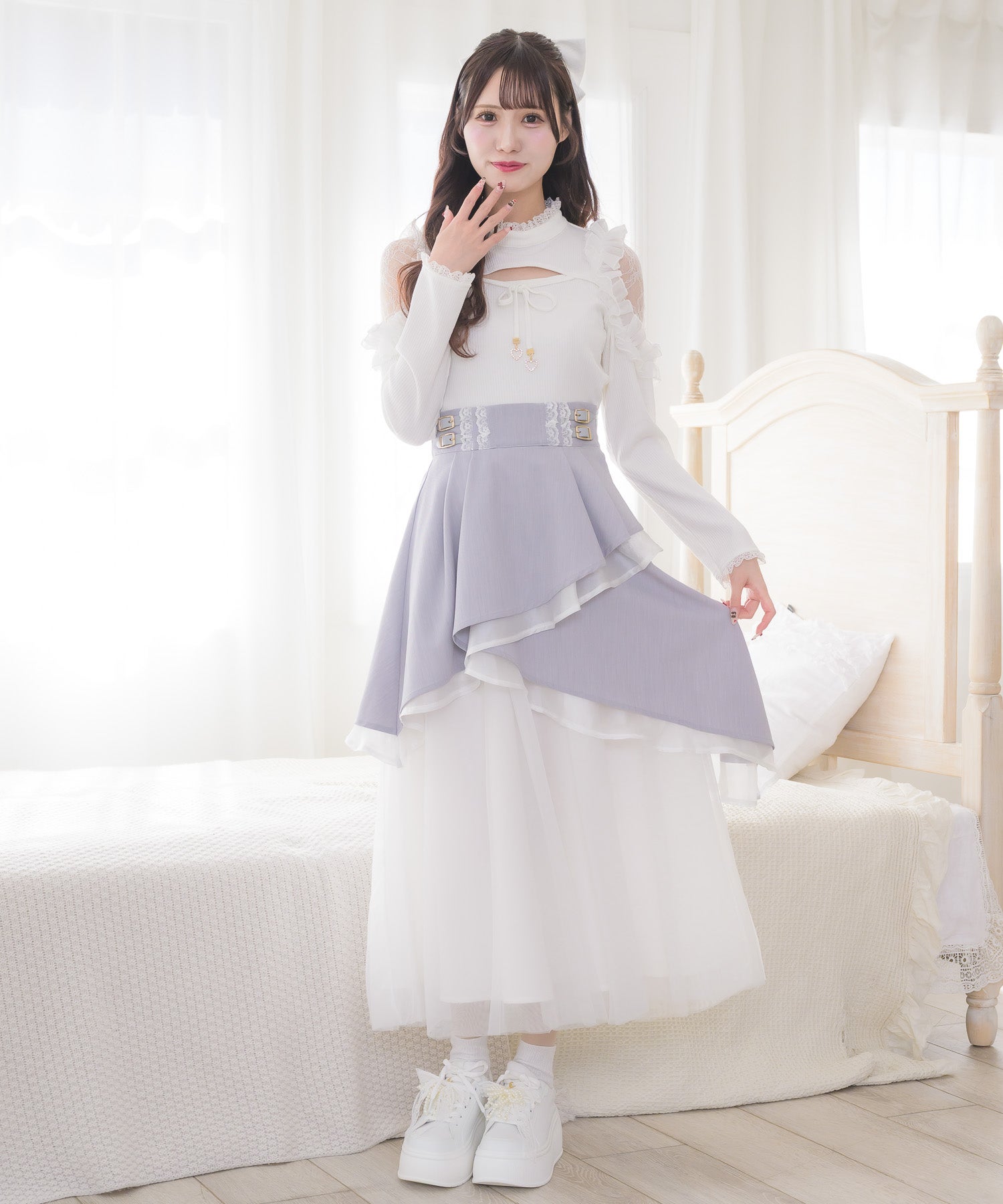 スカートしろ♡様 異素材アシメフレアスカート | Rlab store