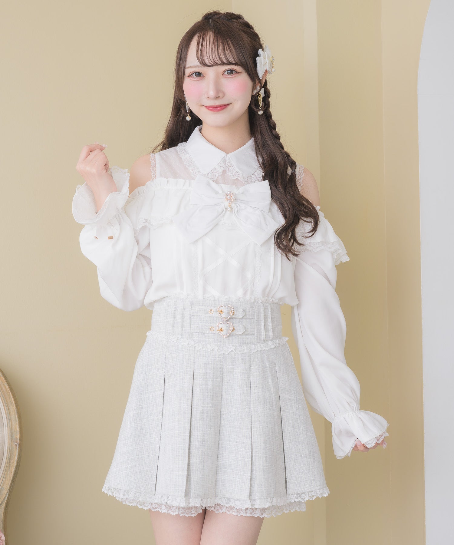ラトータリテ フロントレース ブラウス La TOTALITE（ラ トータリテ） ブラウス シャツ 「洗える」レース