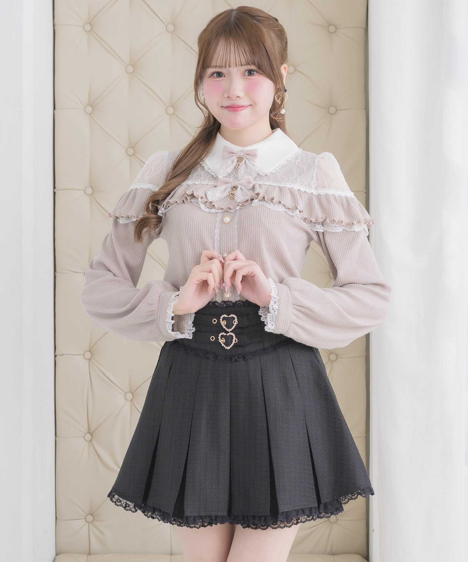 ハートバックルツイードプリーツスカパン | Rlab store