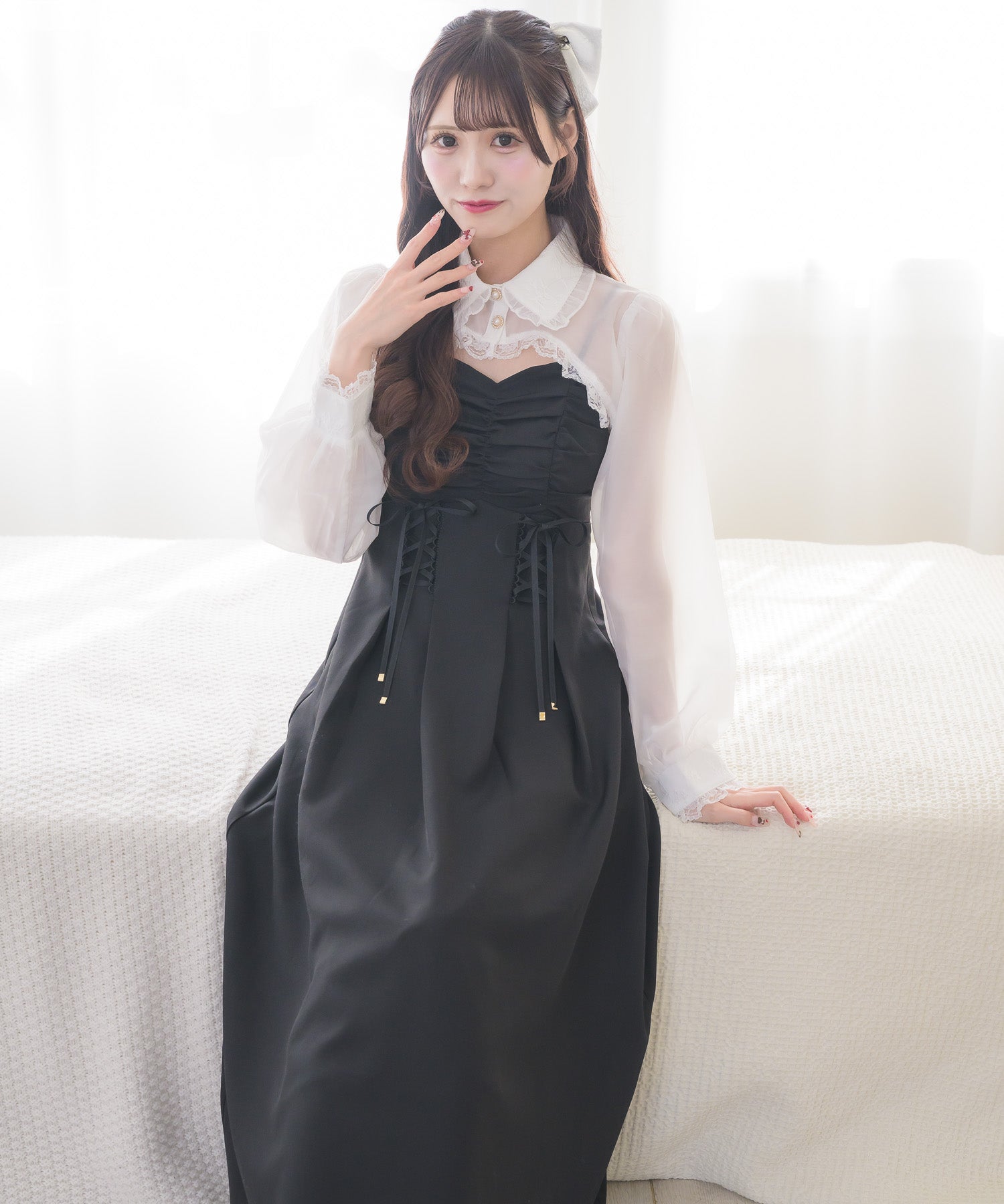 【ブラック】B2859 リボンシアーキャミ B2859 リボンシアーキャミ(M ブラック): トップス - RNA ONLINE STORE