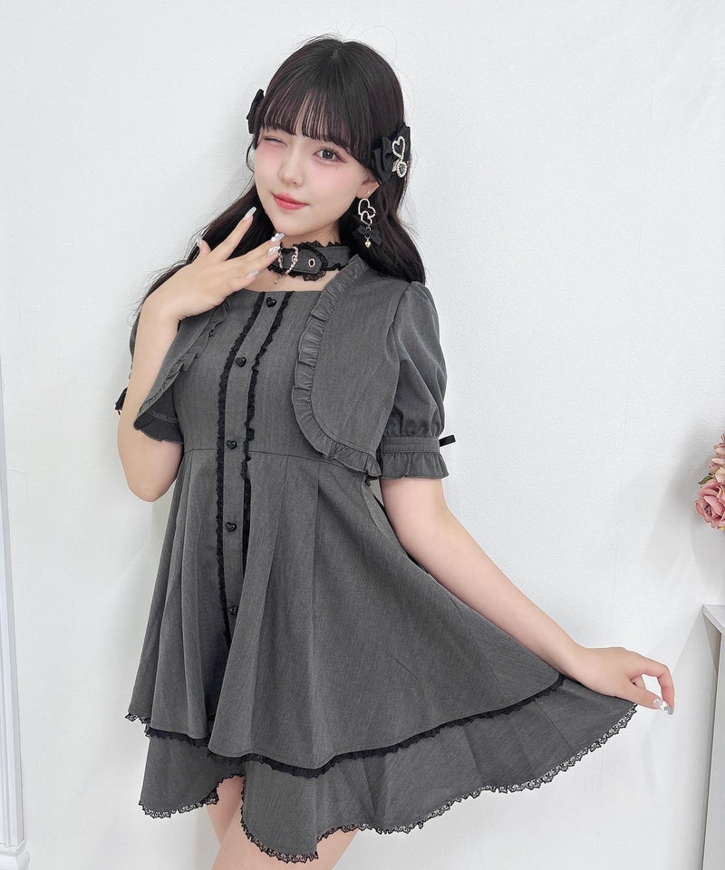 ハートバックルボレロ風ワンピース