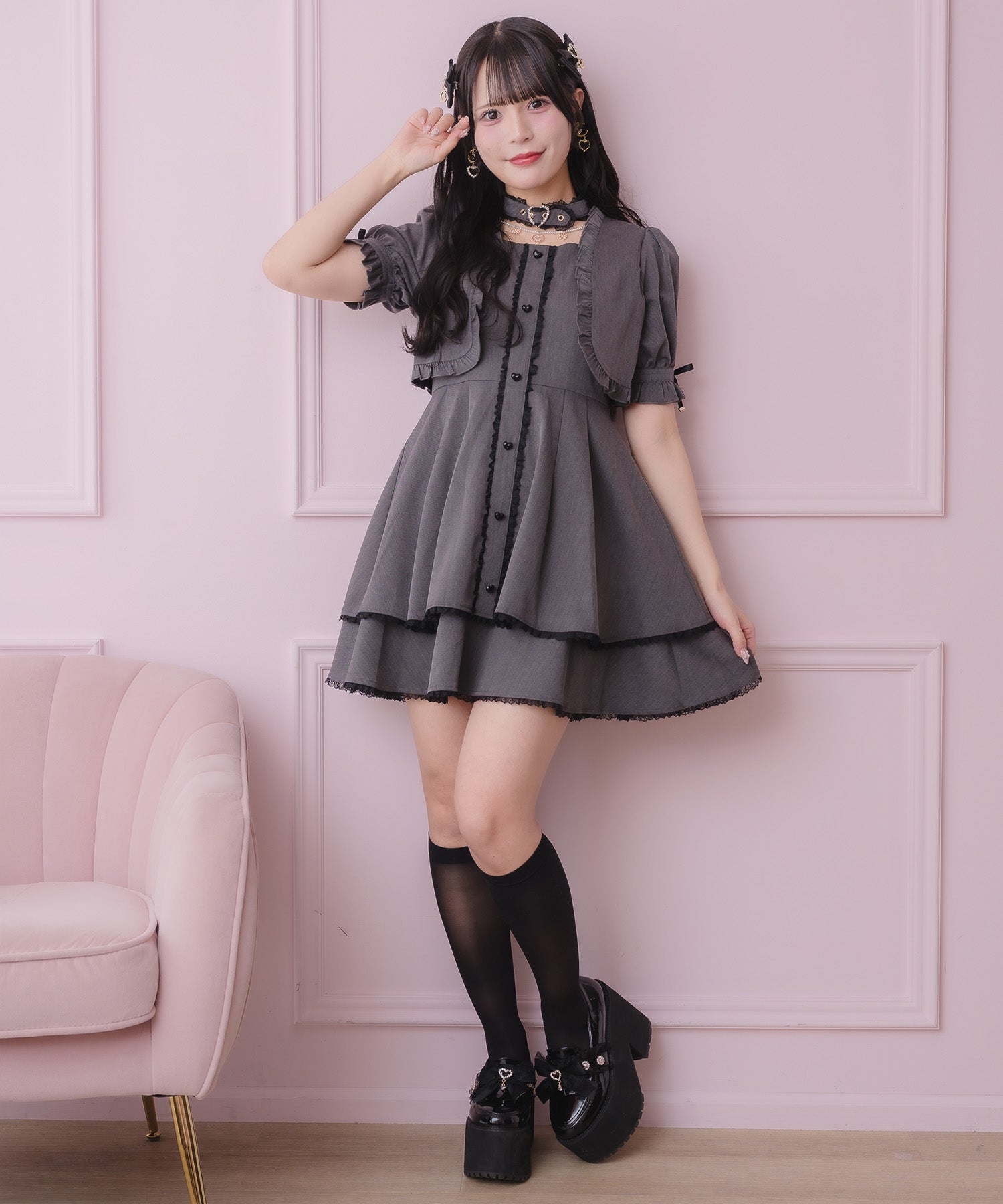 ハートバックルボレロ風ワンピース | Rlab store