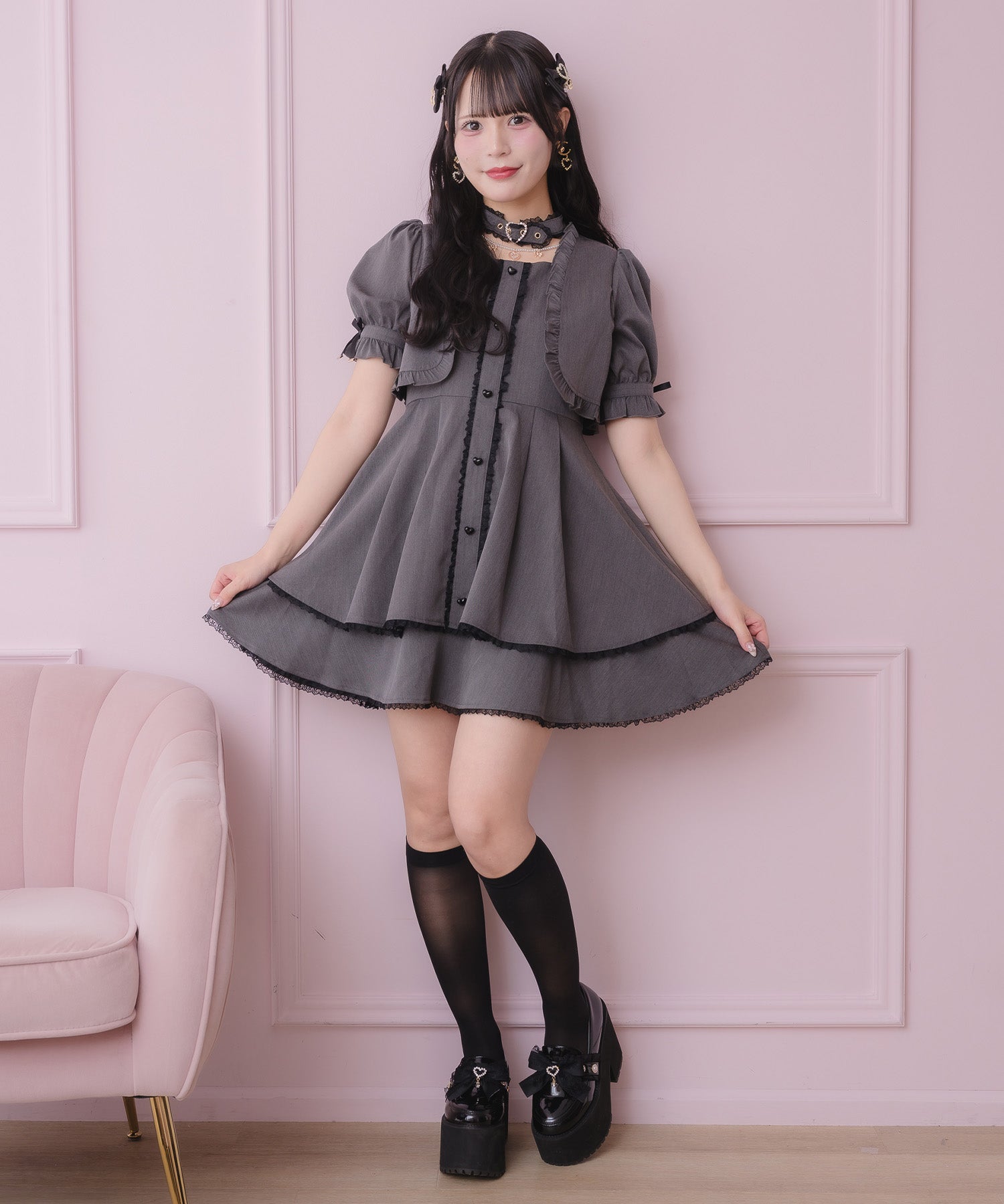 ハートバックルボレロ風ワンピース | Rlab store