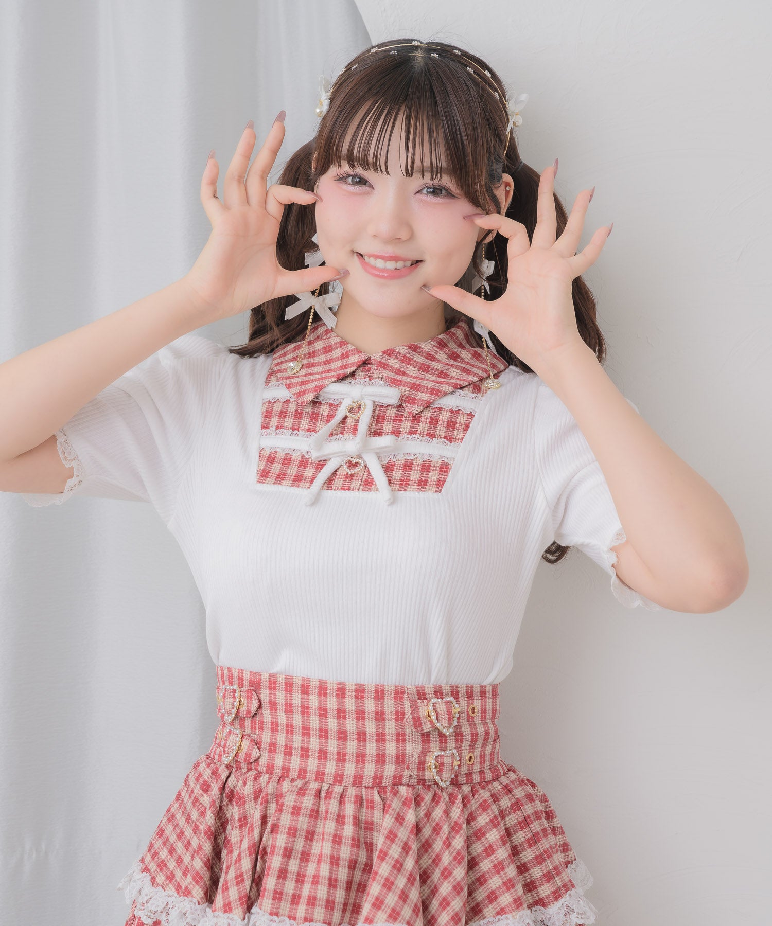 一部カラーのみ通常発送》ダブルリボン配色レイヤードトップス | Rlab