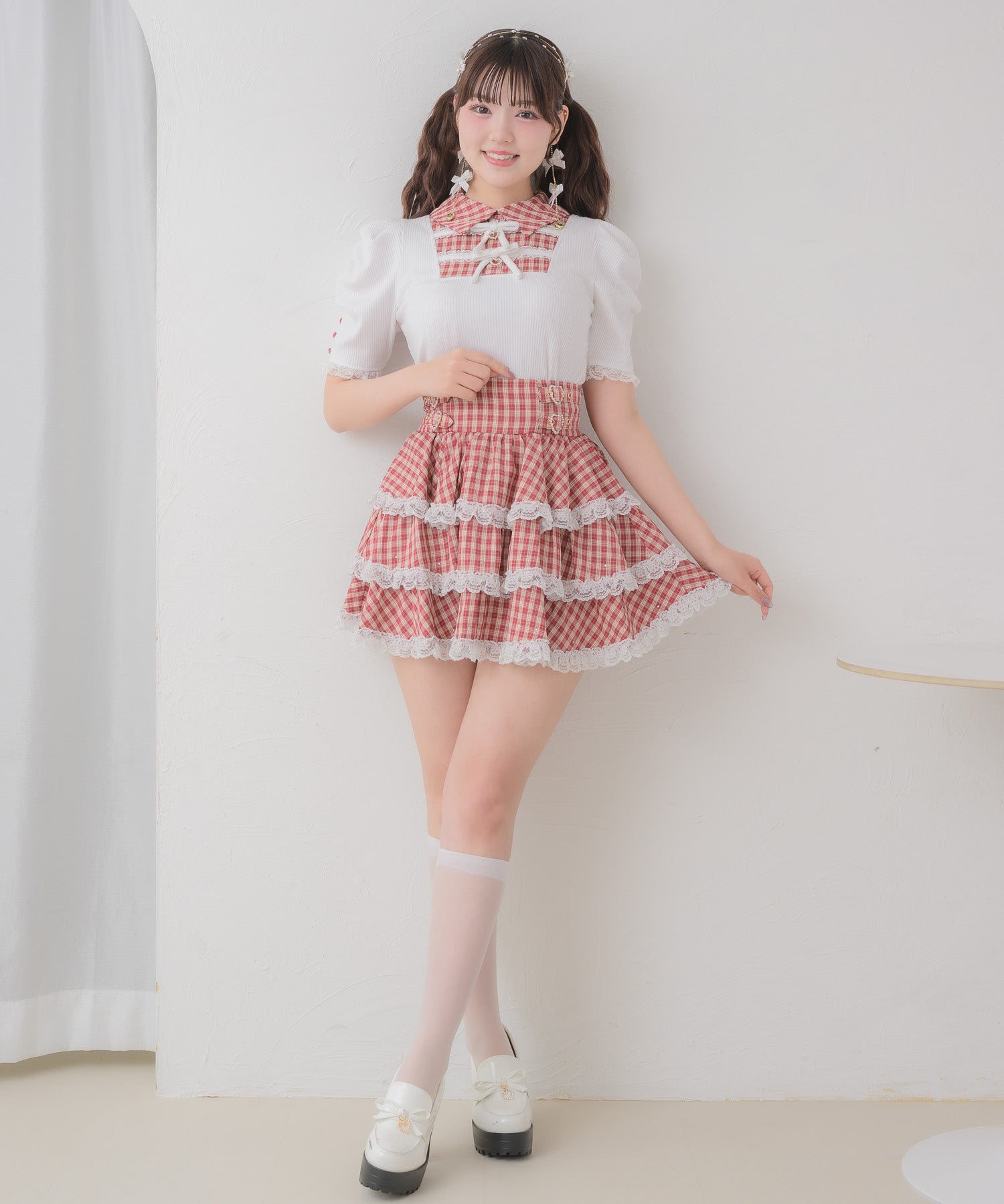 ダブルリボン配色レイヤードトップス | Rlab store