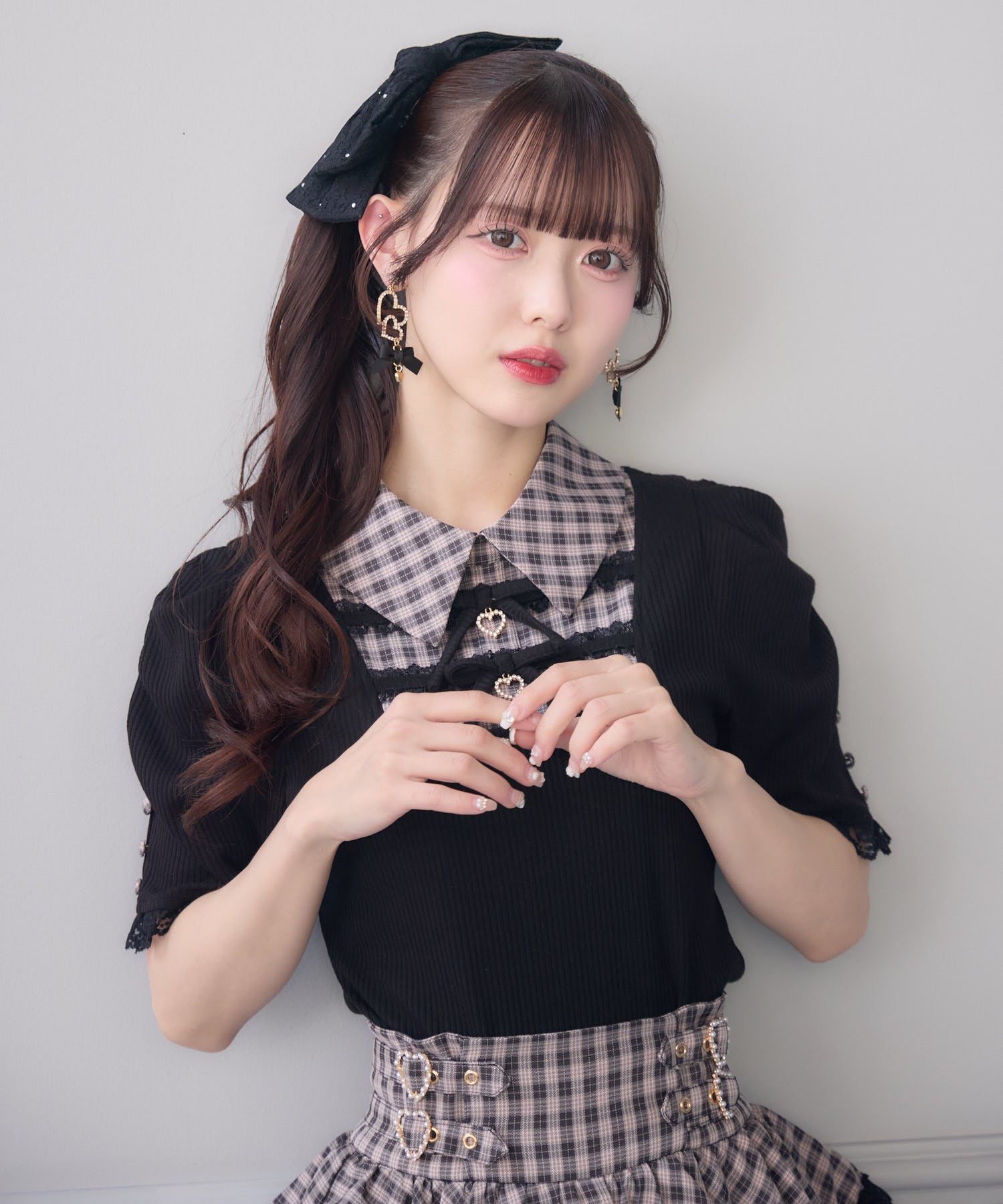 ROJITA ダブルリボン配色レイヤードトップス ビジューティアードスカート ダブルリボン配色レイヤードトップス | Rlab store