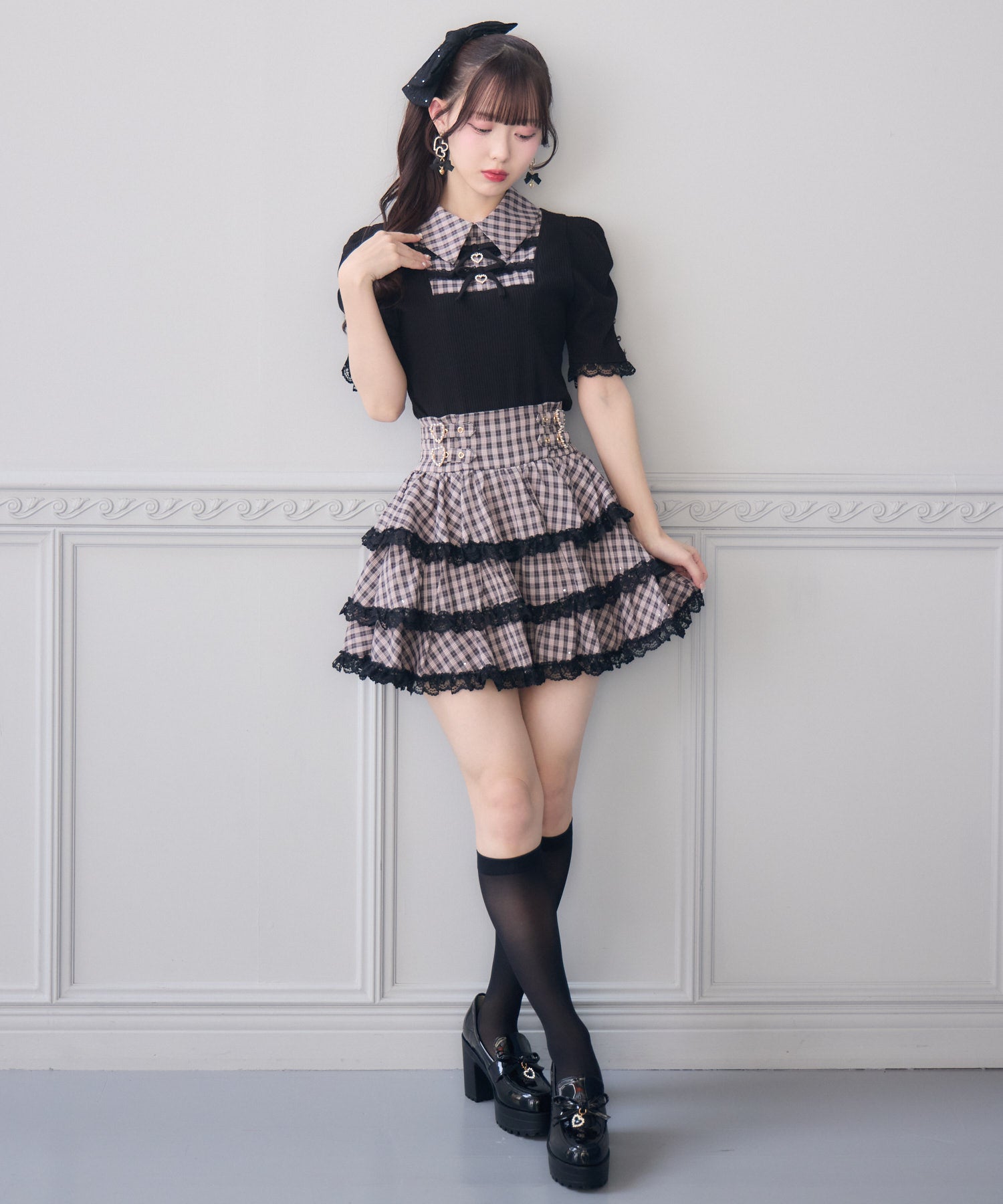 リボン♡プロフ必読♡ ダブルリボン配色レイヤードトップス | Rlab store