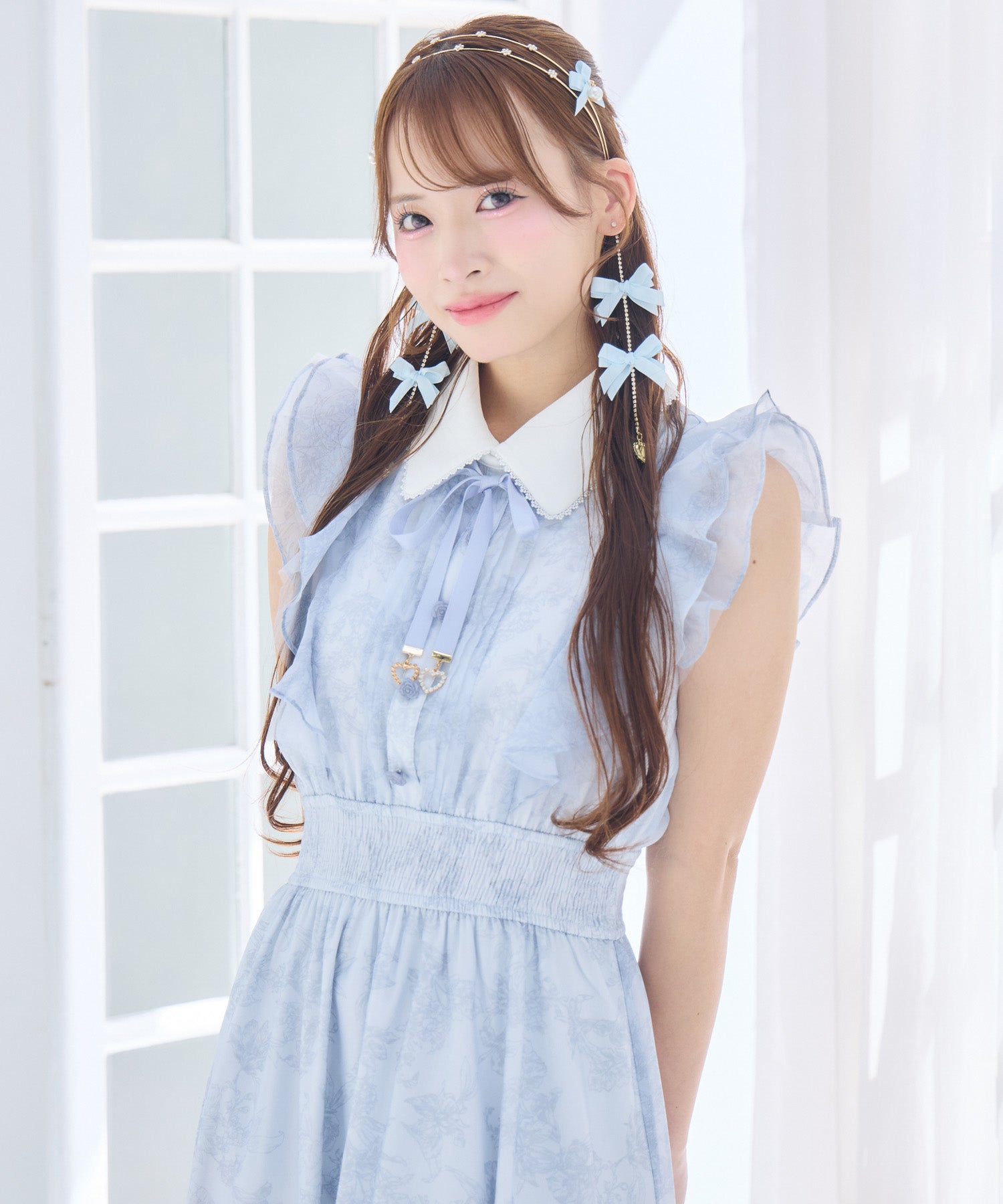 フリルスリーブ花柄ロングワンピース | Rlab store