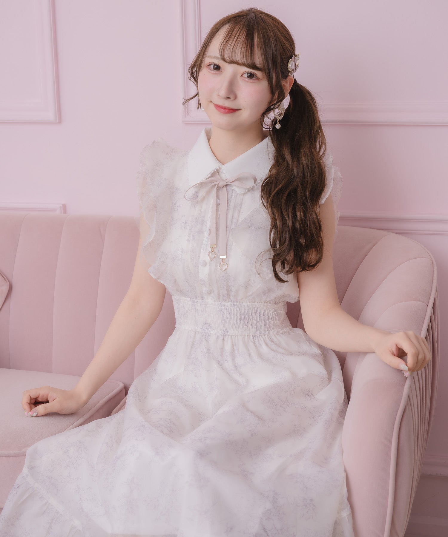 フリルスリーブ花柄ロングワンピース | Rlab store