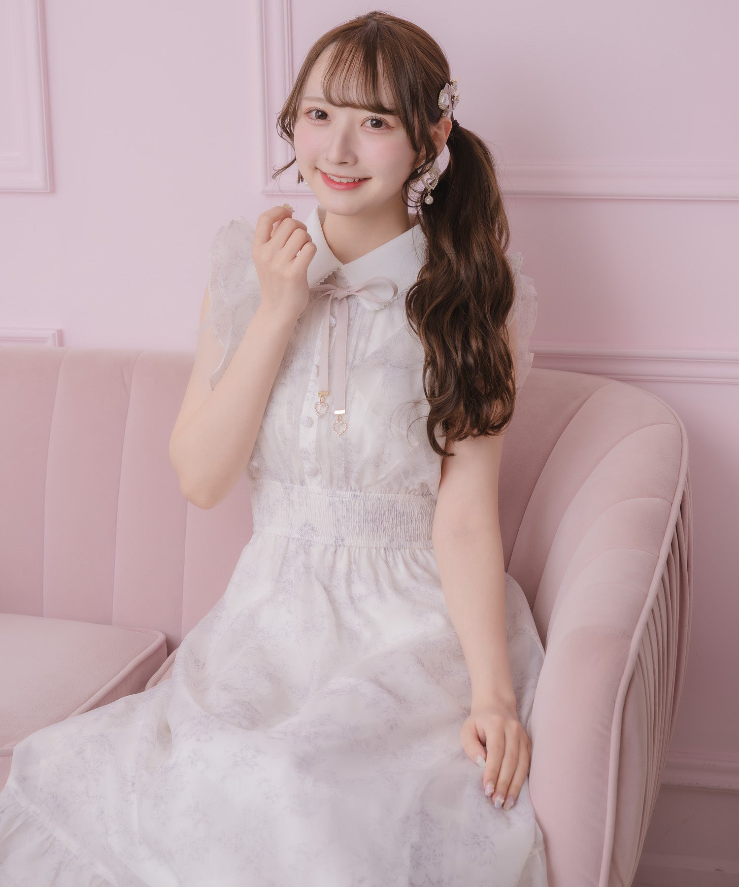 フリルスリーブ花柄ロングワンピース | Rlab store
