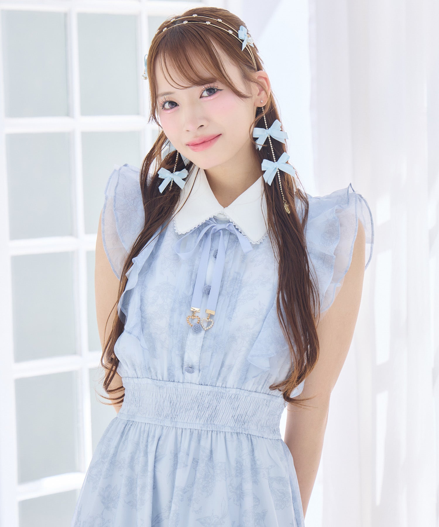 フリルスリーブ花柄ロングワンピース | Rlab store