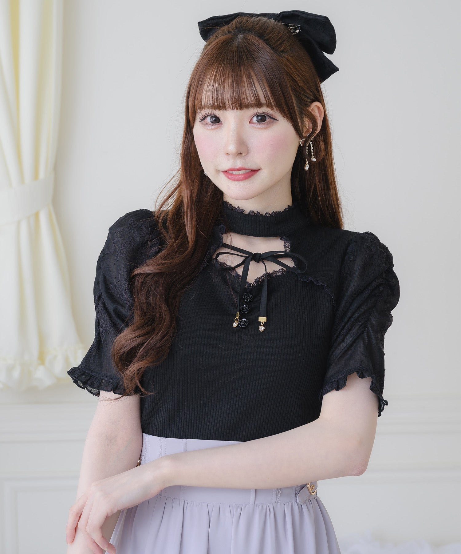 デコルテ開きリボンテレコトップス | Rlab store