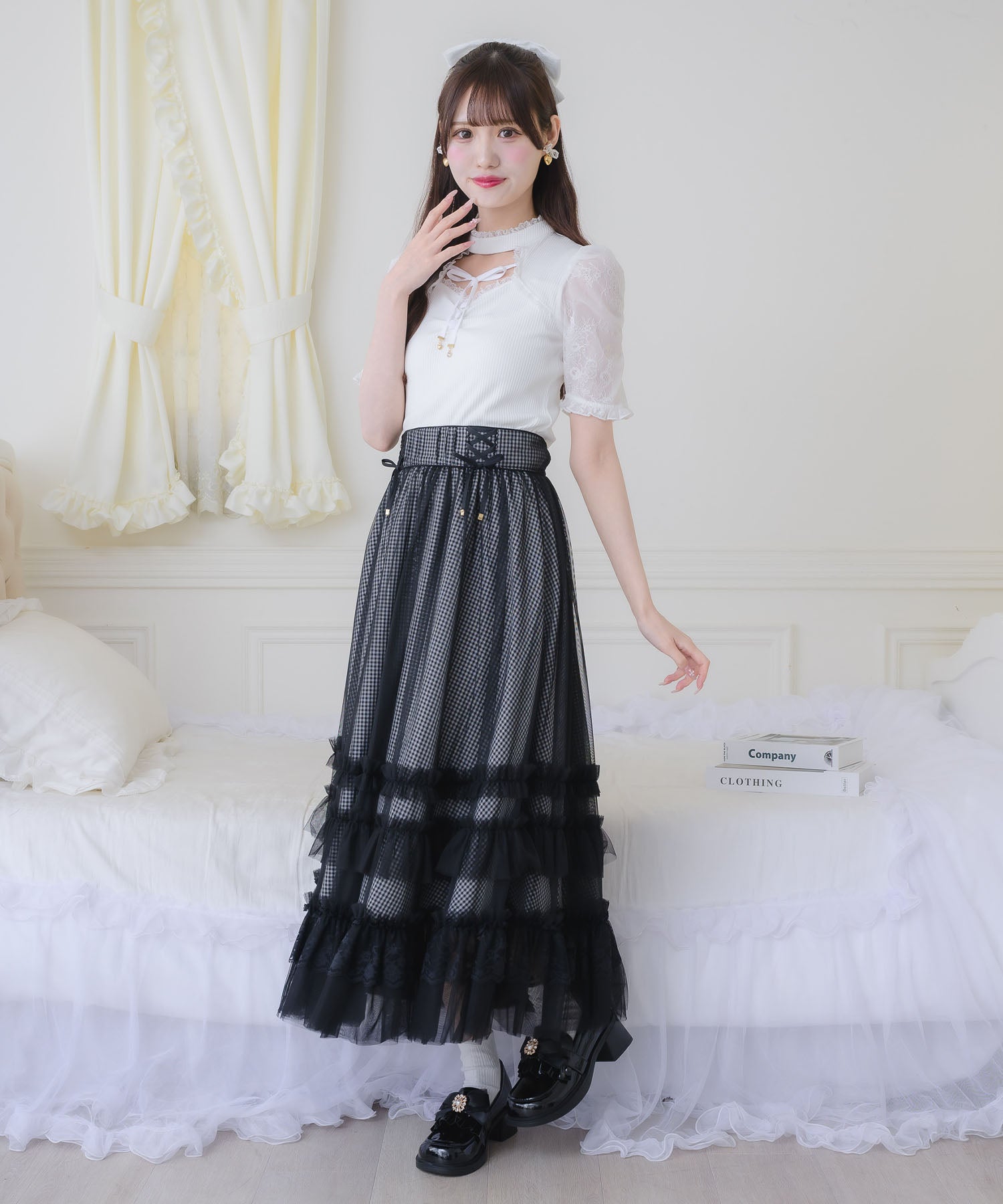 ランダムフリルチュールロングスカート | Rlab store