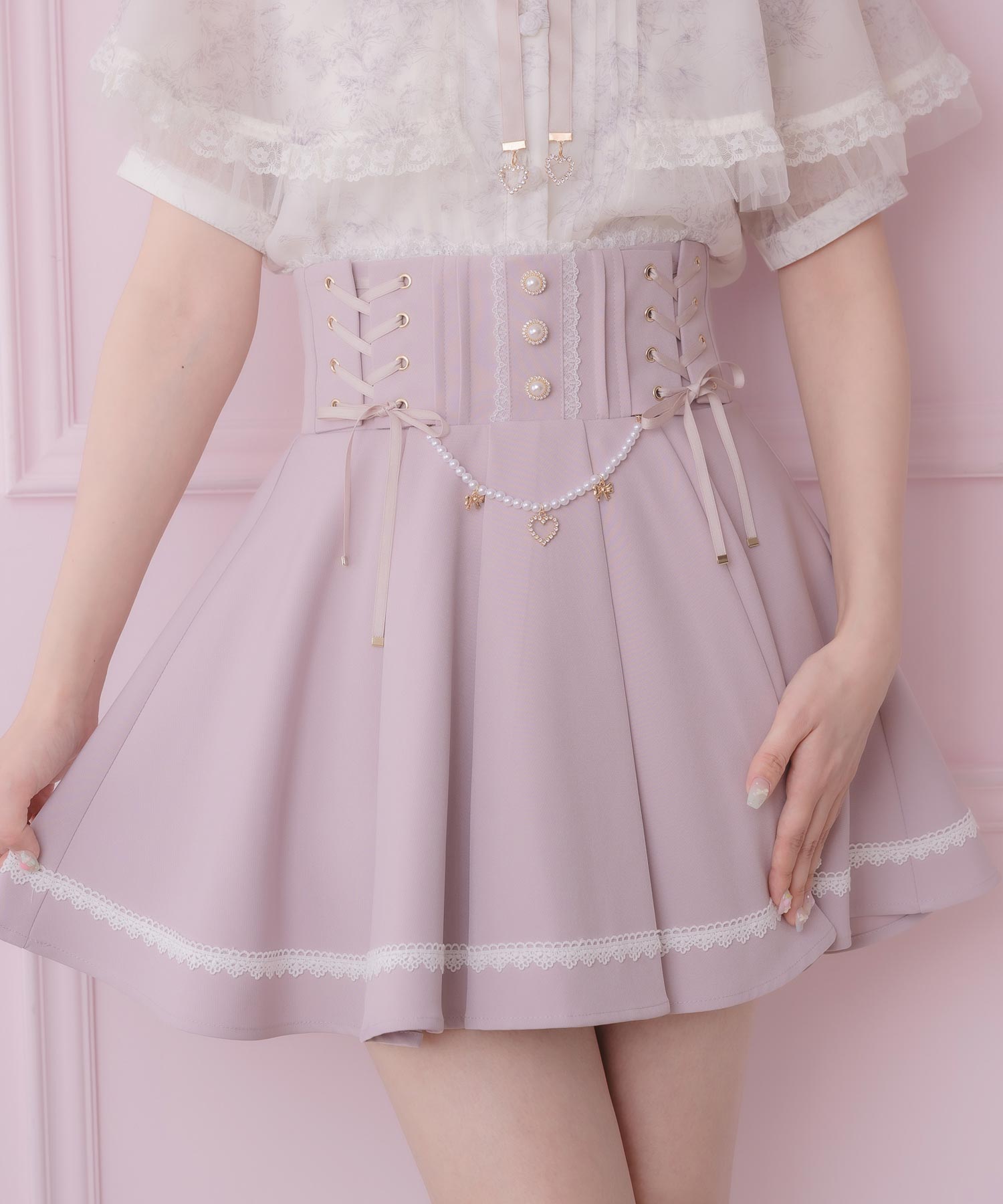 サイドレースアップチェーン付きスカート | Rlab store